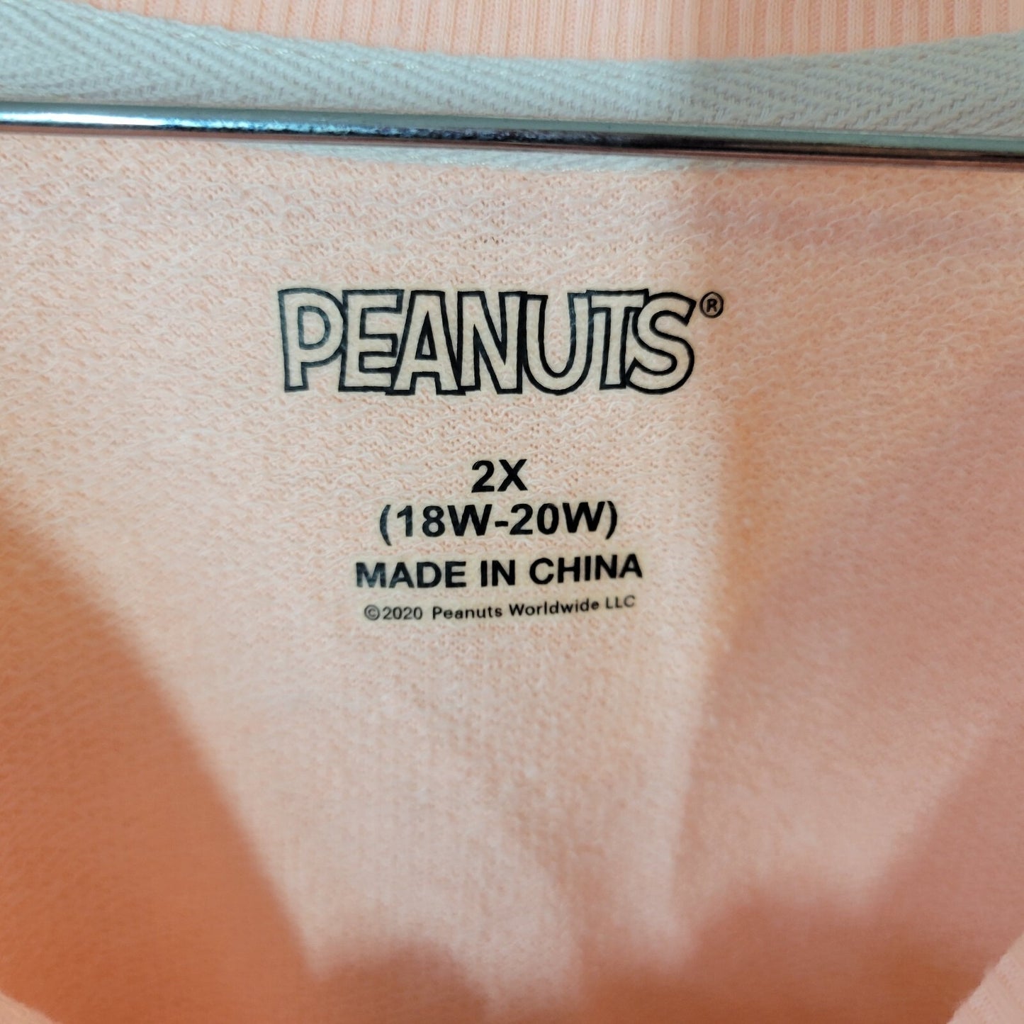 Peanuts Snoopy Womens Top 2X 18W 20W Plus Tee Knit Pink Joe Cool Lightweight