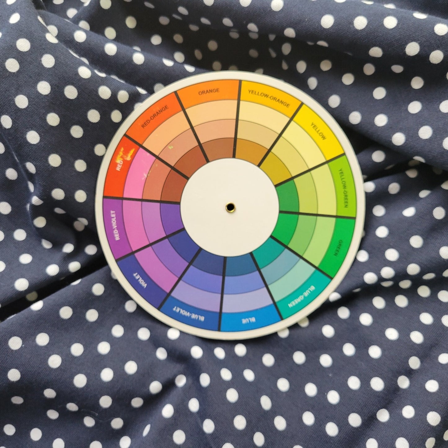 Woman Within Womens Top 2X 26 28 Plus 3/4 Sleeve Blue Polka Dot Cotton Blend