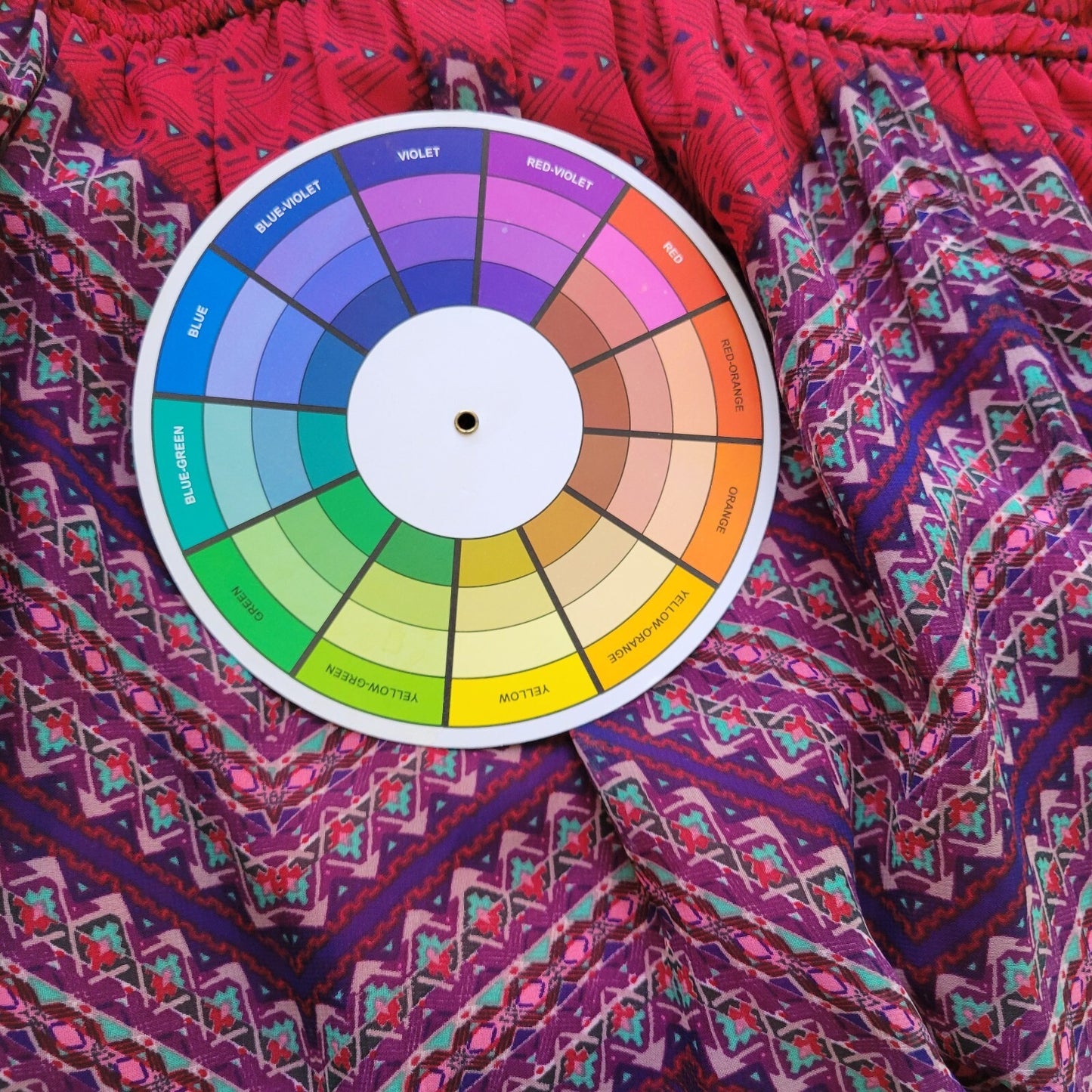 En Focus Studio Women's 20W Plus Sheath Dress Purple Geometric V-Neck Lined