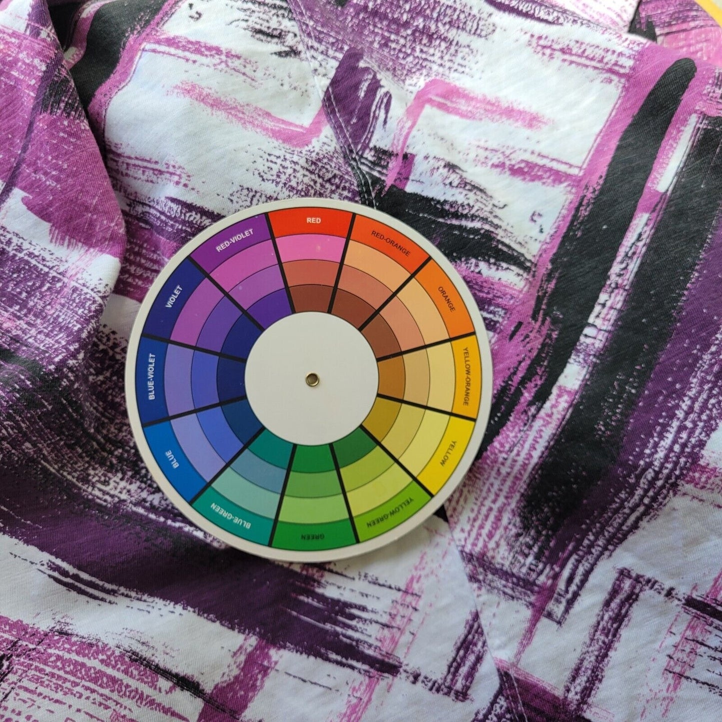 Zim Zoe Womens Top 22 24 Plus Tee Purple Watercolor Cotton Ruffle Casual Comfy