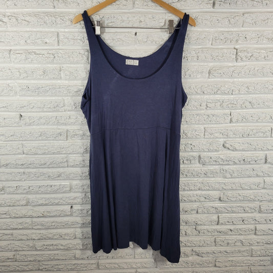 Maurices Women Dress XXL Plus Fit Flare Sleeveless Blue Rayon Blend Casual Comfy