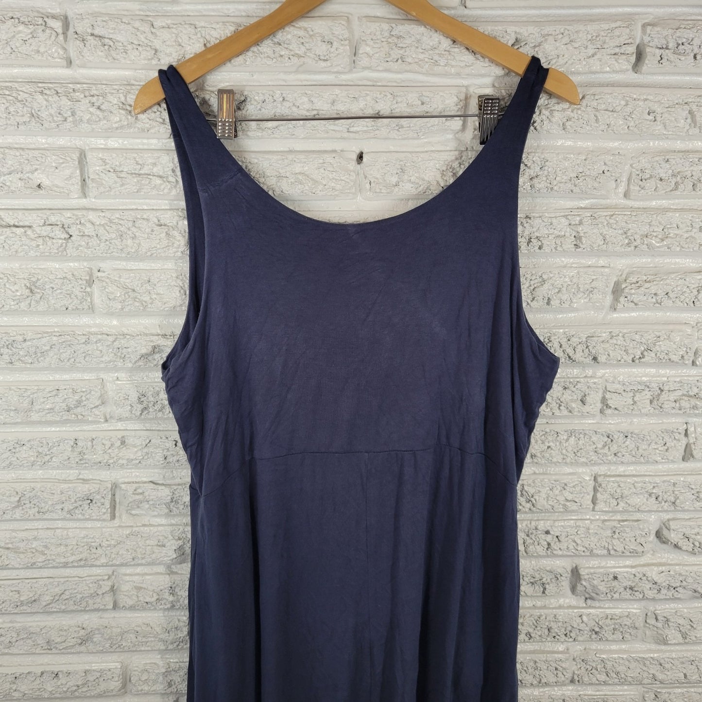 Maurices Women Dress XXL Plus Fit Flare Sleeveless Blue Rayon Blend Casual Comfy