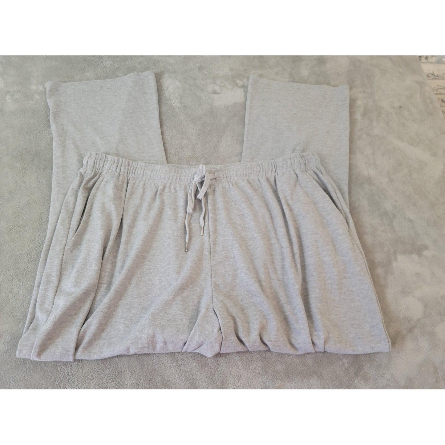 Woman Within Womens Pants 3XP Plus Jogger Comfy Lightweight Drawstring Gray