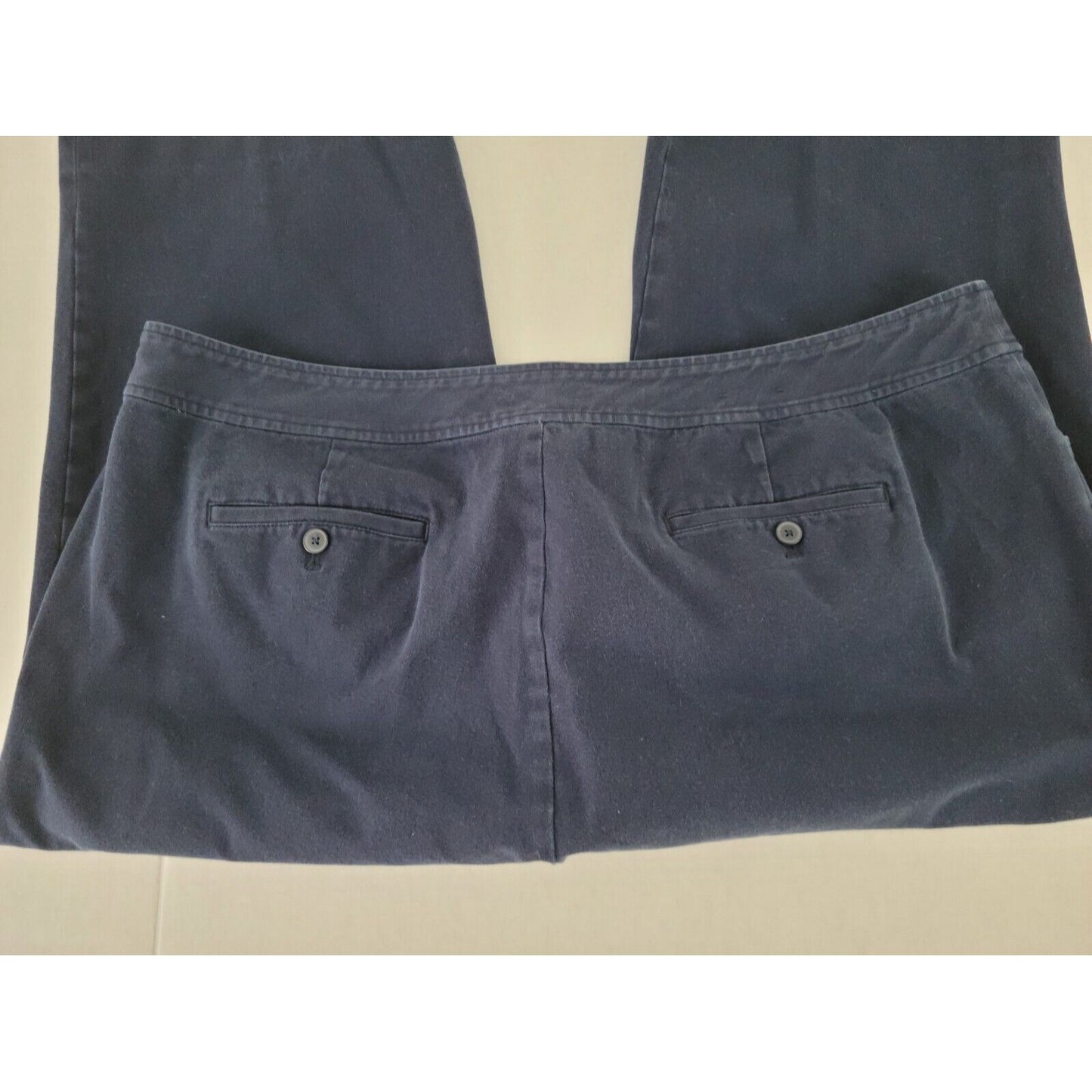 Chaps Womens Pants 22W Plus Capri Solid Blue Zip Slash Pocket Casual Stretchy