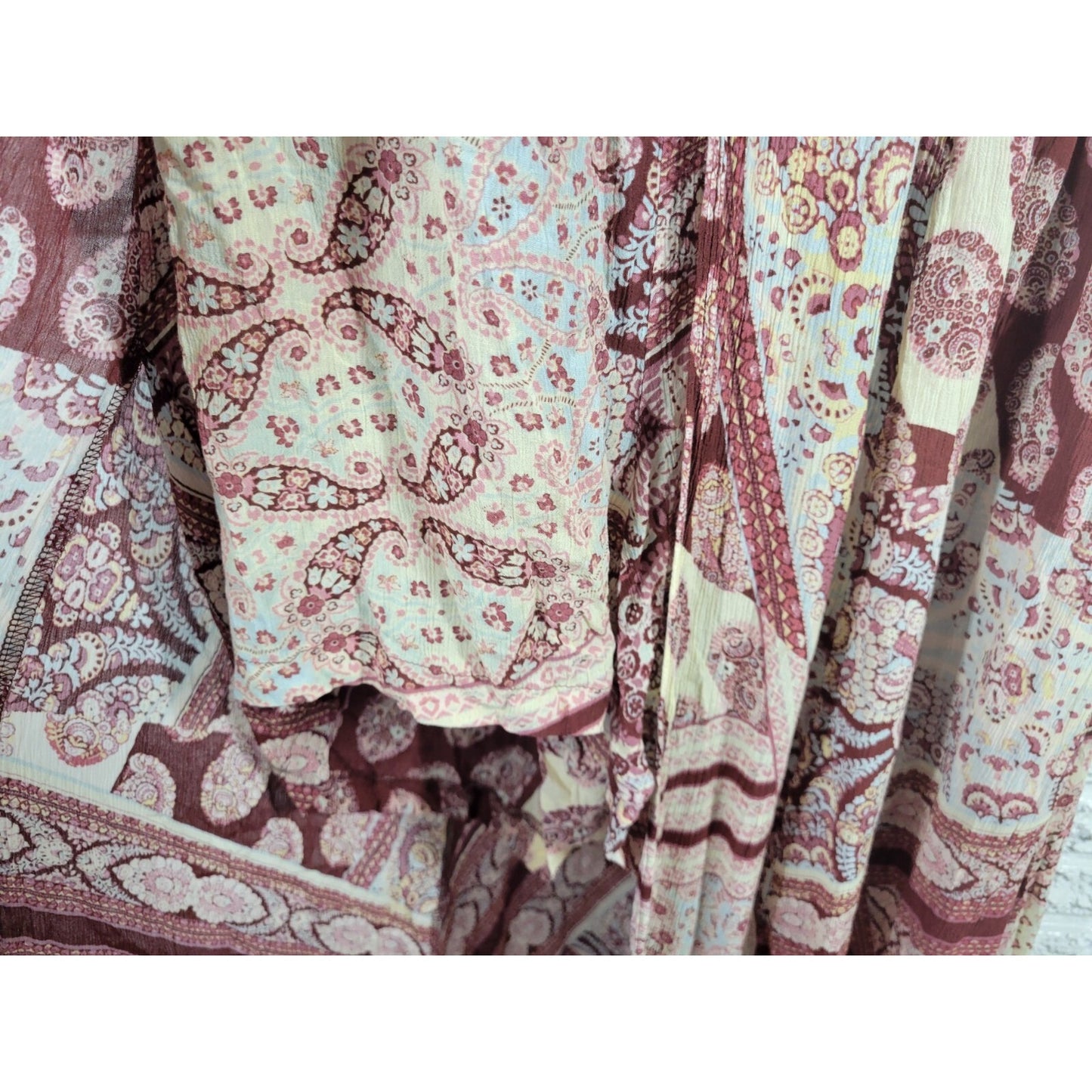 New York Co Womens Romper XXL Long Lagen Look Sleeveless Brown Geometric Crepe