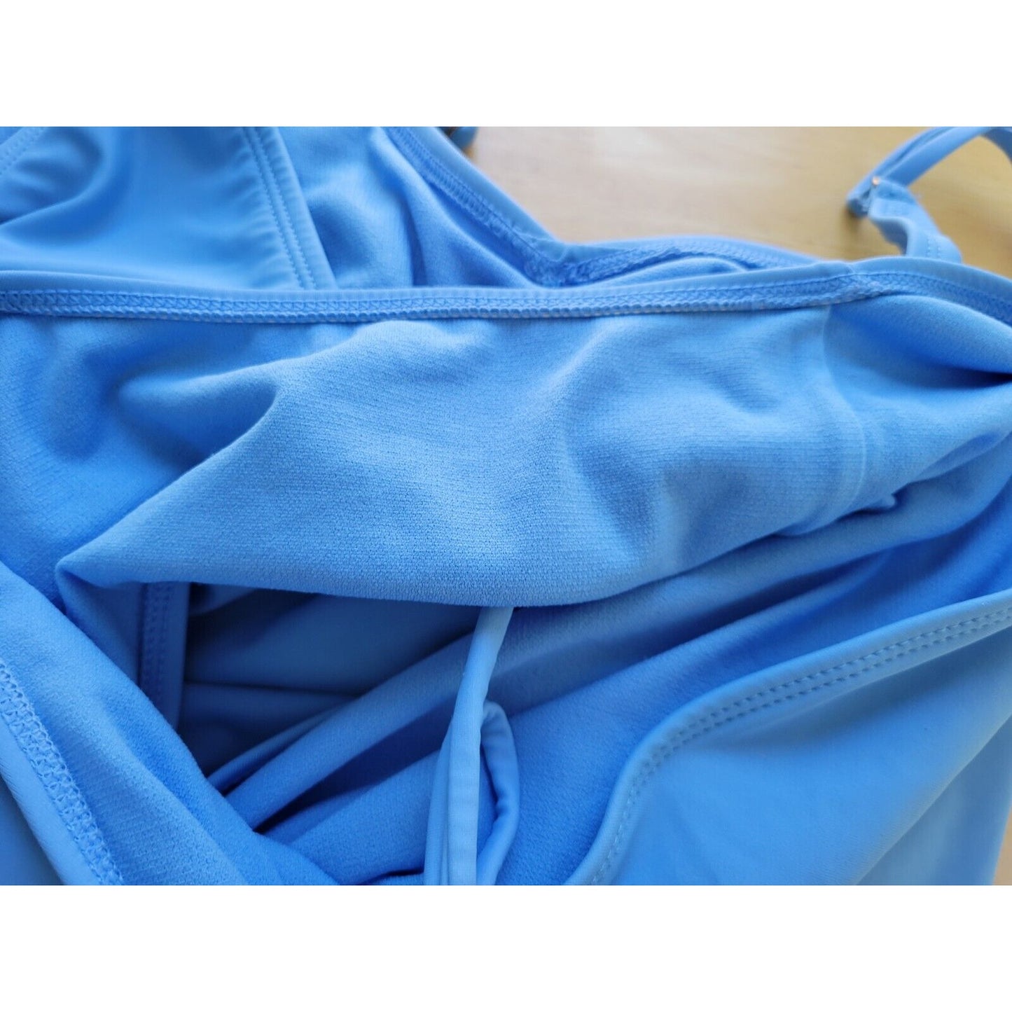Time Tru Womens Swimsuit Extra Large One Piece Blue Double Spaghetti Bra