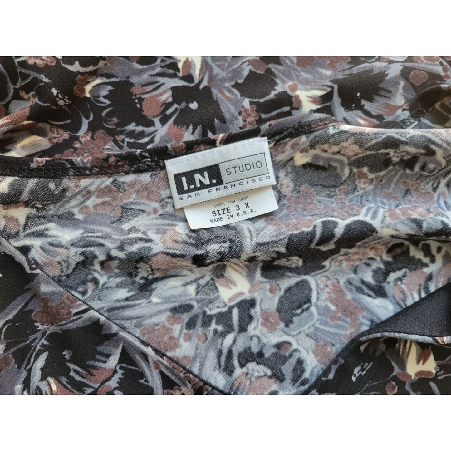 IN Studio San Francisco Womens Skirt 3X with Top Black Floral Polyester Career