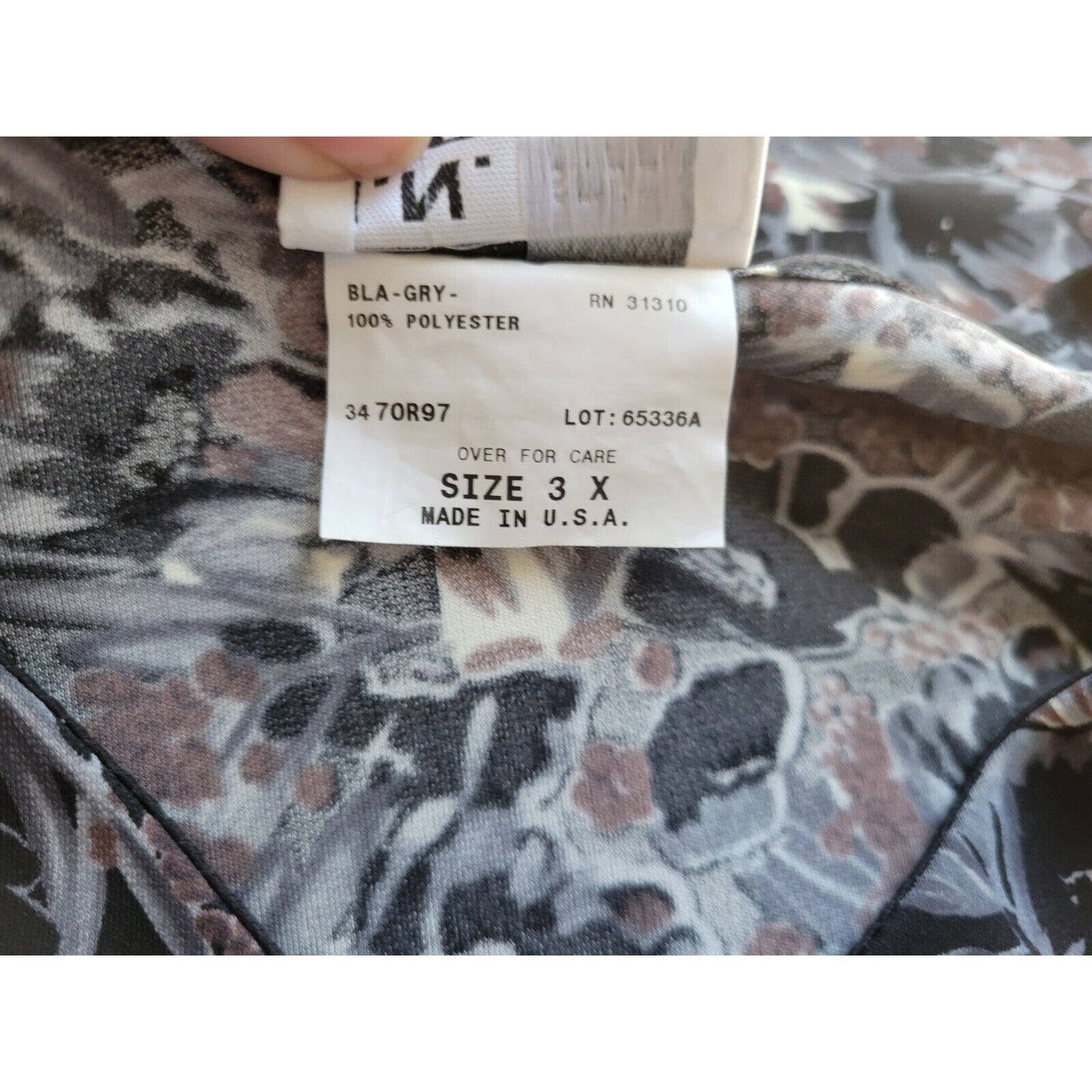 IN Studio San Francisco Womens Skirt 3X with Top Black Floral Polyester Career