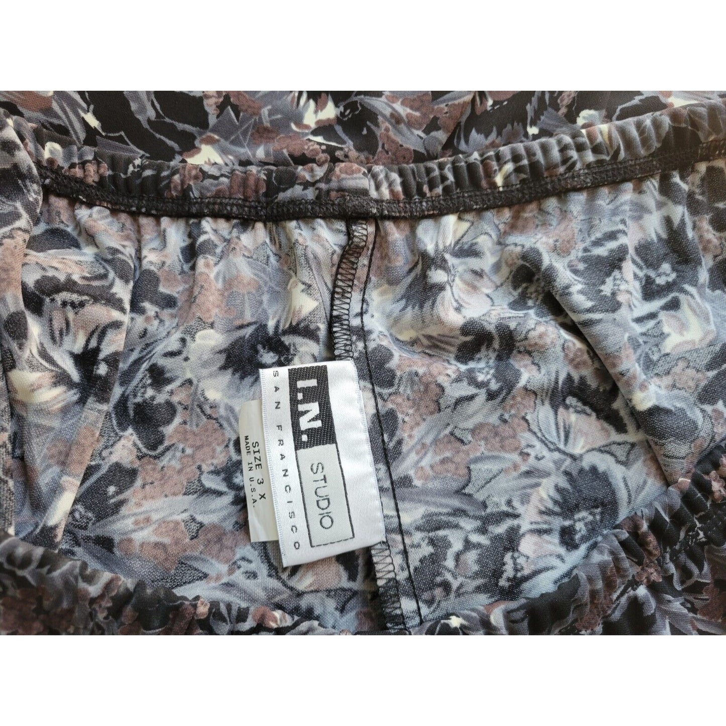 IN Studio San Francisco Womens Skirt 3X with Top Black Floral Polyester Career