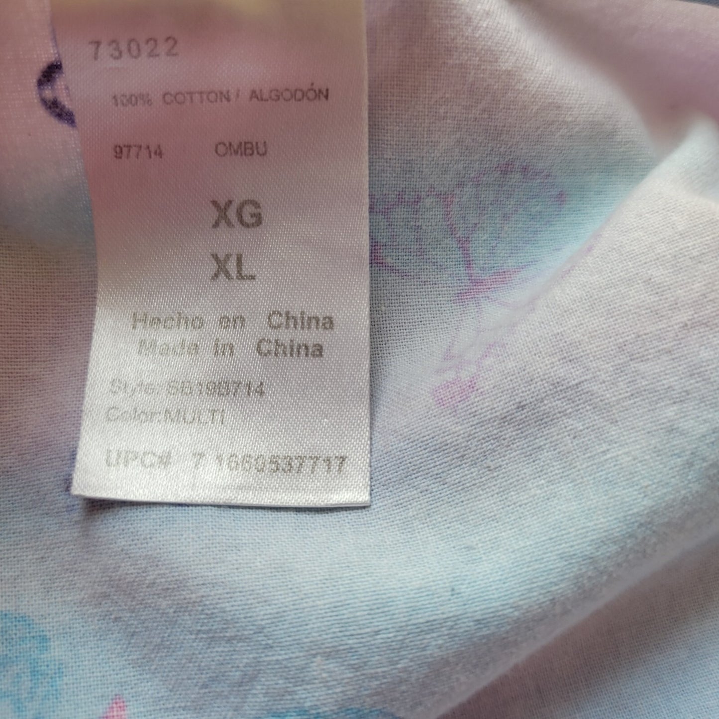 SB Scrubs Unisex Scrub Top XL Short Sleeve Blue Butterflies Pockets Lightweight