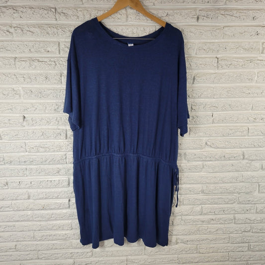 Old Navy Swimwear Womens Swim Coverup  Navy Blue 3X Plus Linen Polyester Dress
