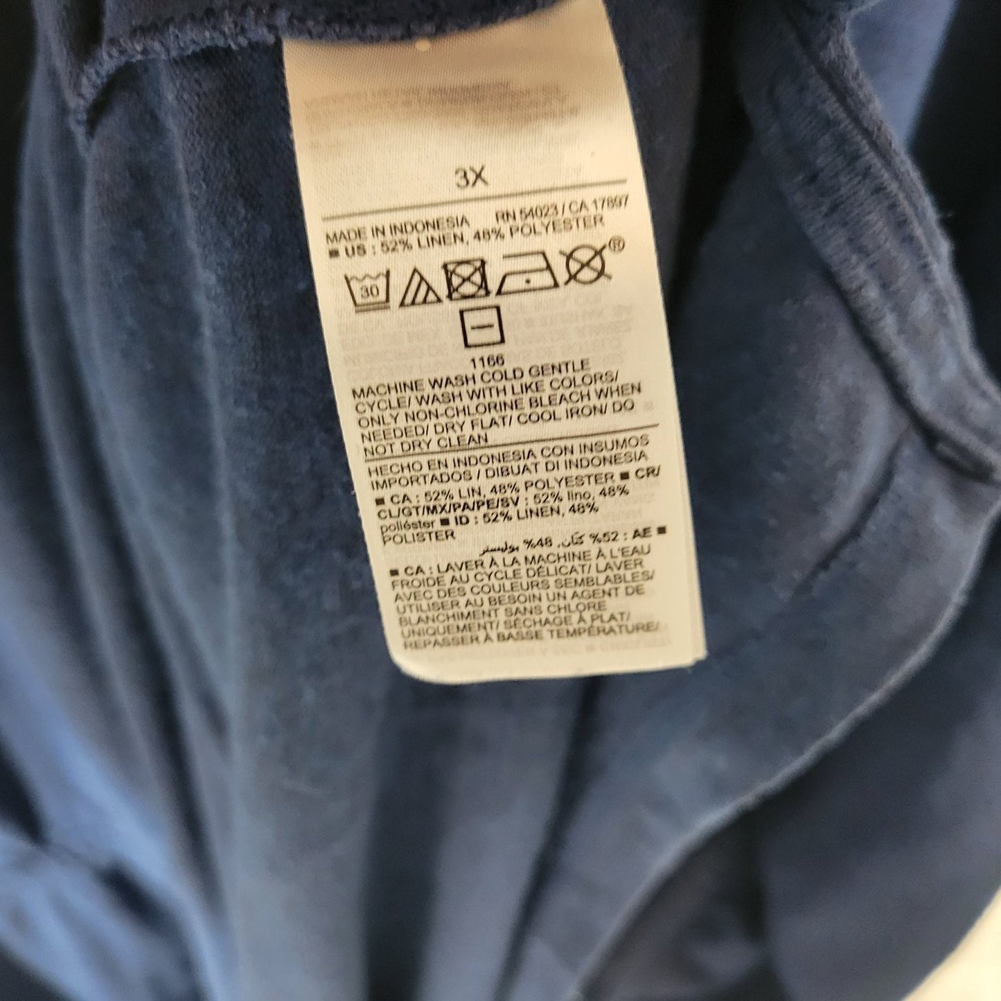 Old Navy Swimwear Womens Swim Coverup Navy Blue 3X Plus Linen Polyester Dress