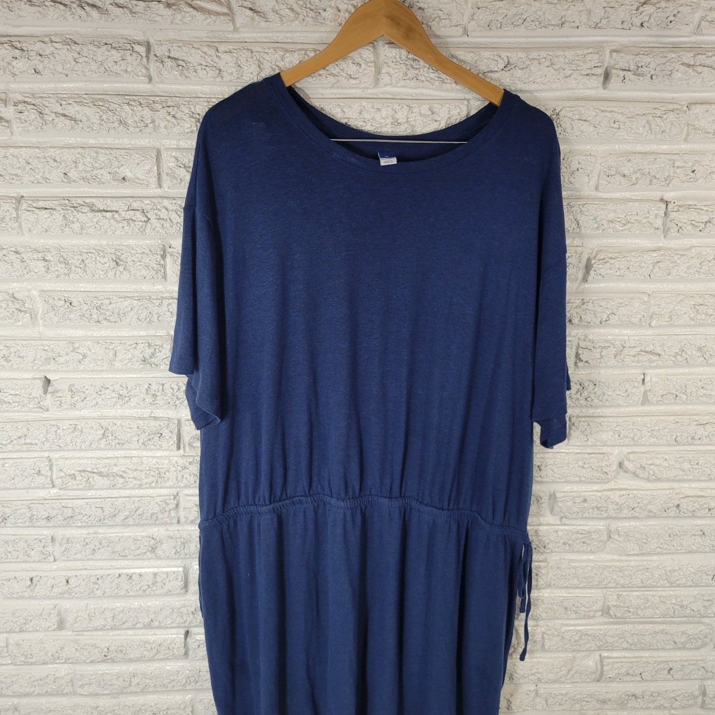 Old Navy Swimwear Womens Swim Coverup Navy Blue 3X Plus Linen Polyester Dress