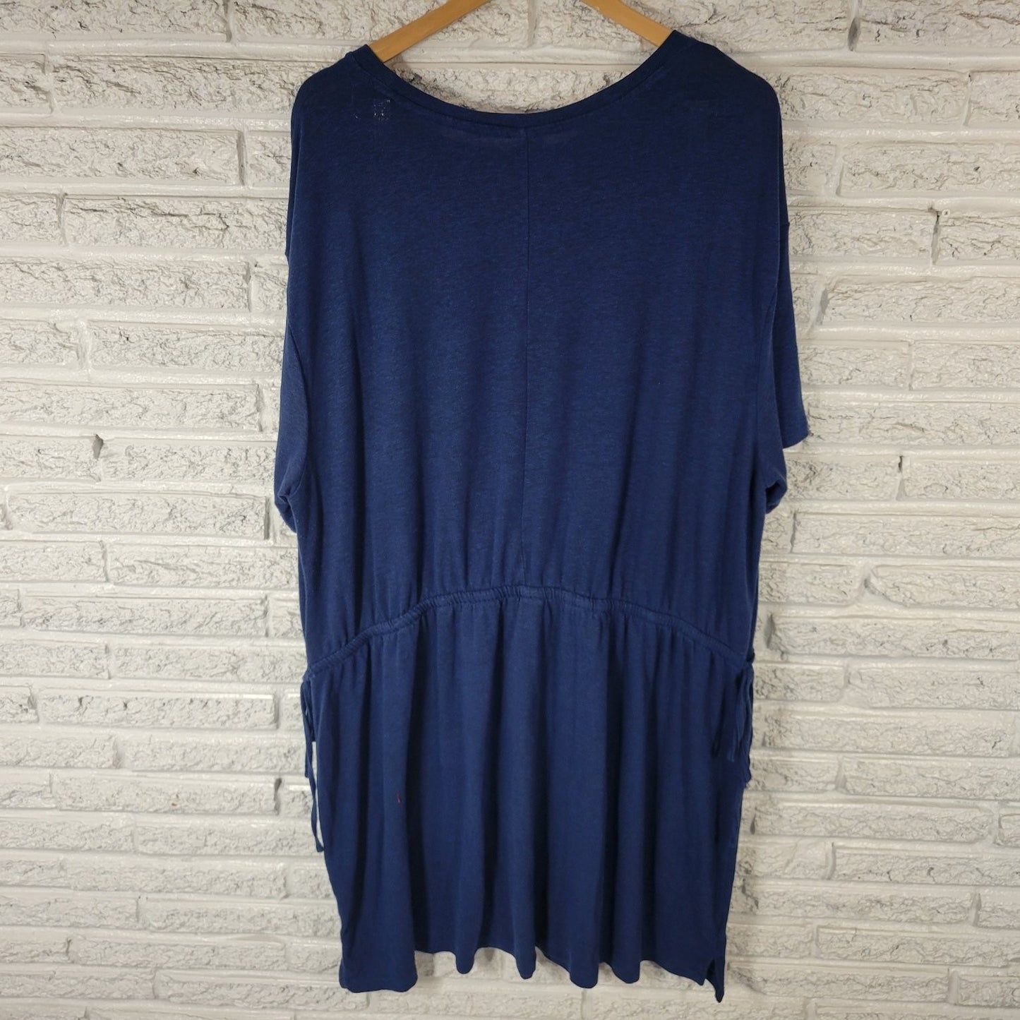 Old Navy Swimwear Womens Swim Coverup Navy Blue 3X Plus Linen Polyester Dress