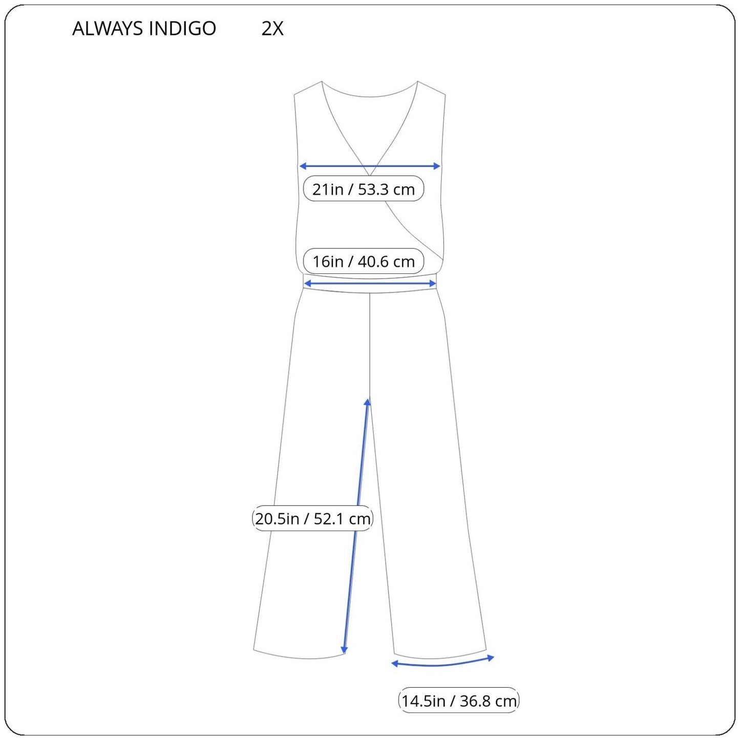 Always Indigo Womens Jumpsuit 2X Wide Leg Black Floral Rayon Comfy Lightweight