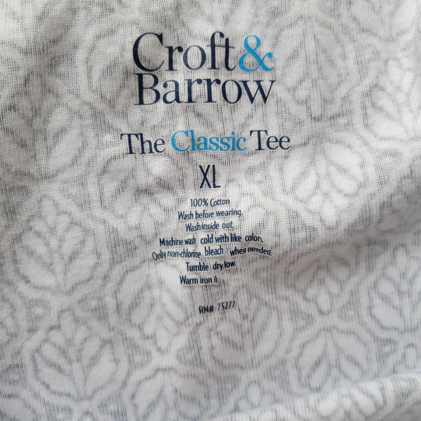 Croft & Barrow Classic Women's XL Black Beige Geometric 100% Cotton Short Sleeve