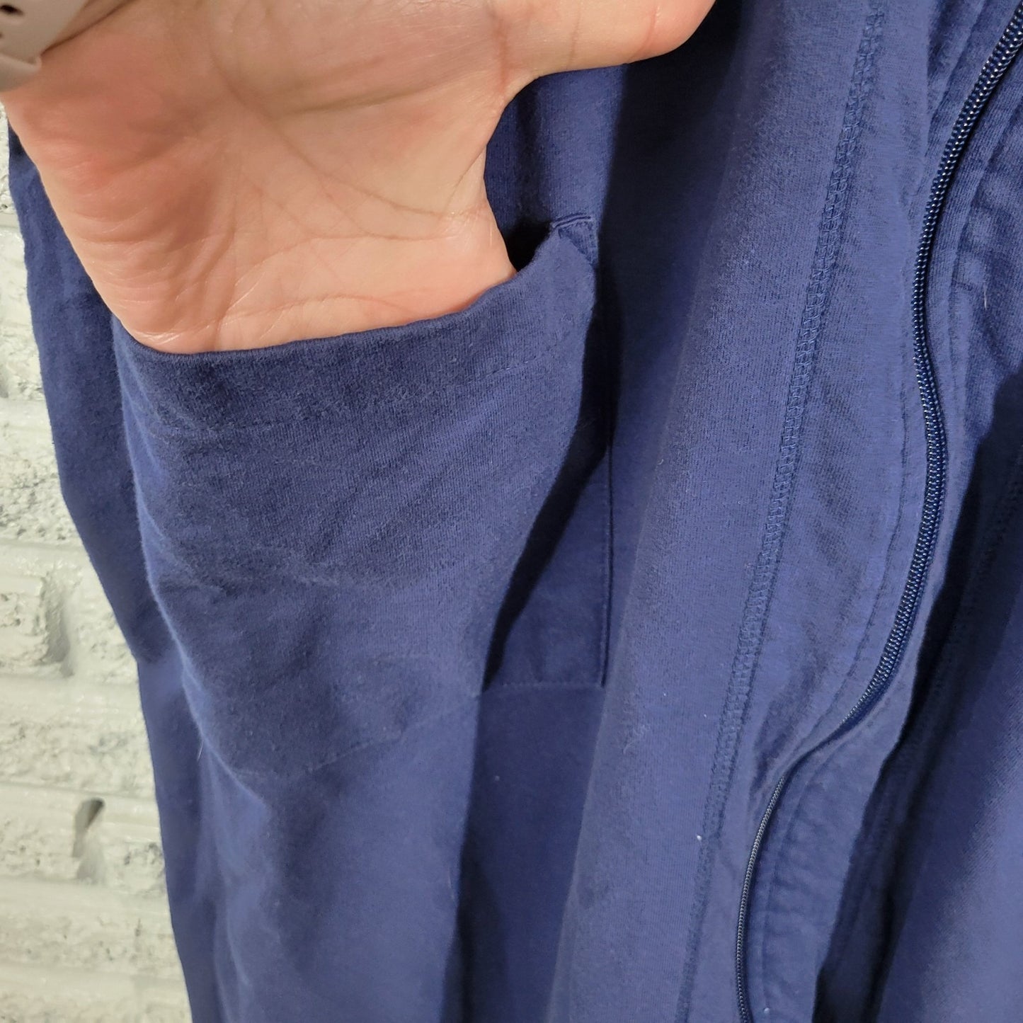 Dreams Co Womens Robe 2X 26 28 Plus Short Sleeve Zip Up Pockets Blue Loungewear