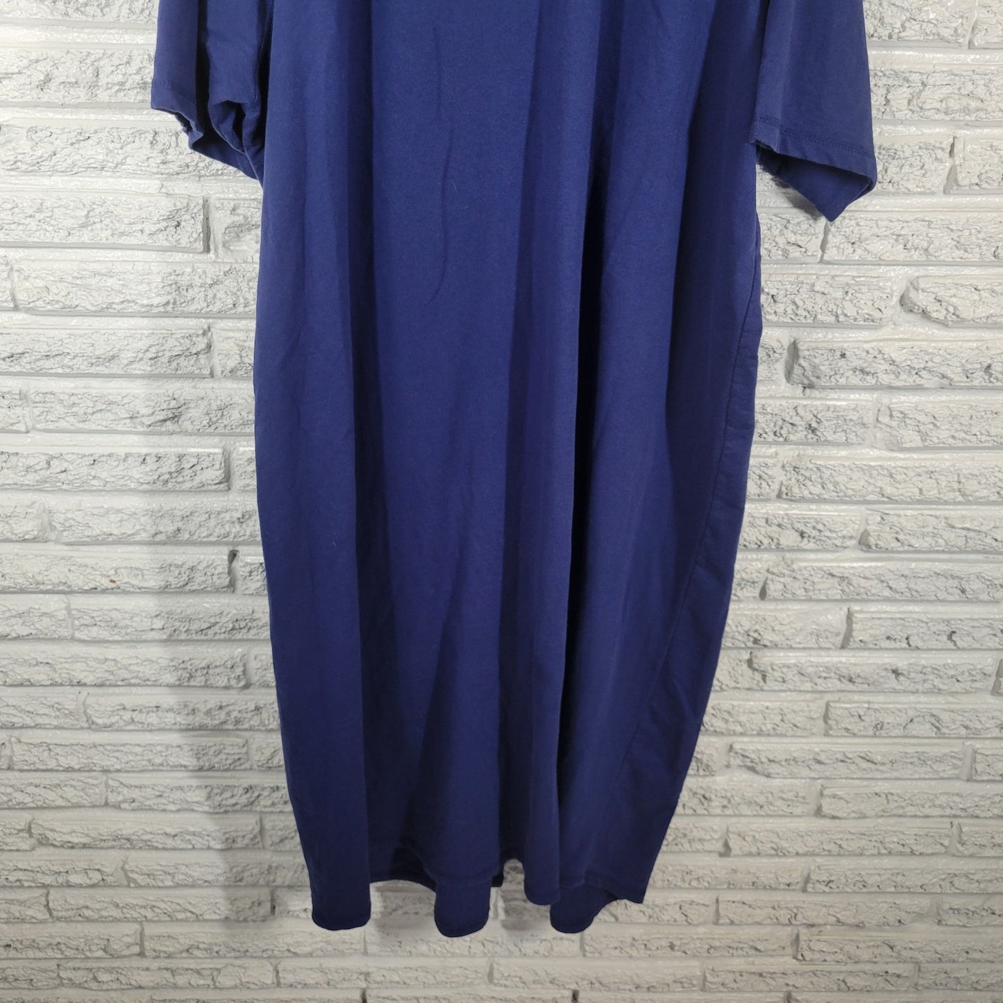 Dreams Co Womens Robe 2X 26 28 Plus Short Sleeve Zip Up Pockets Blue Loungewear