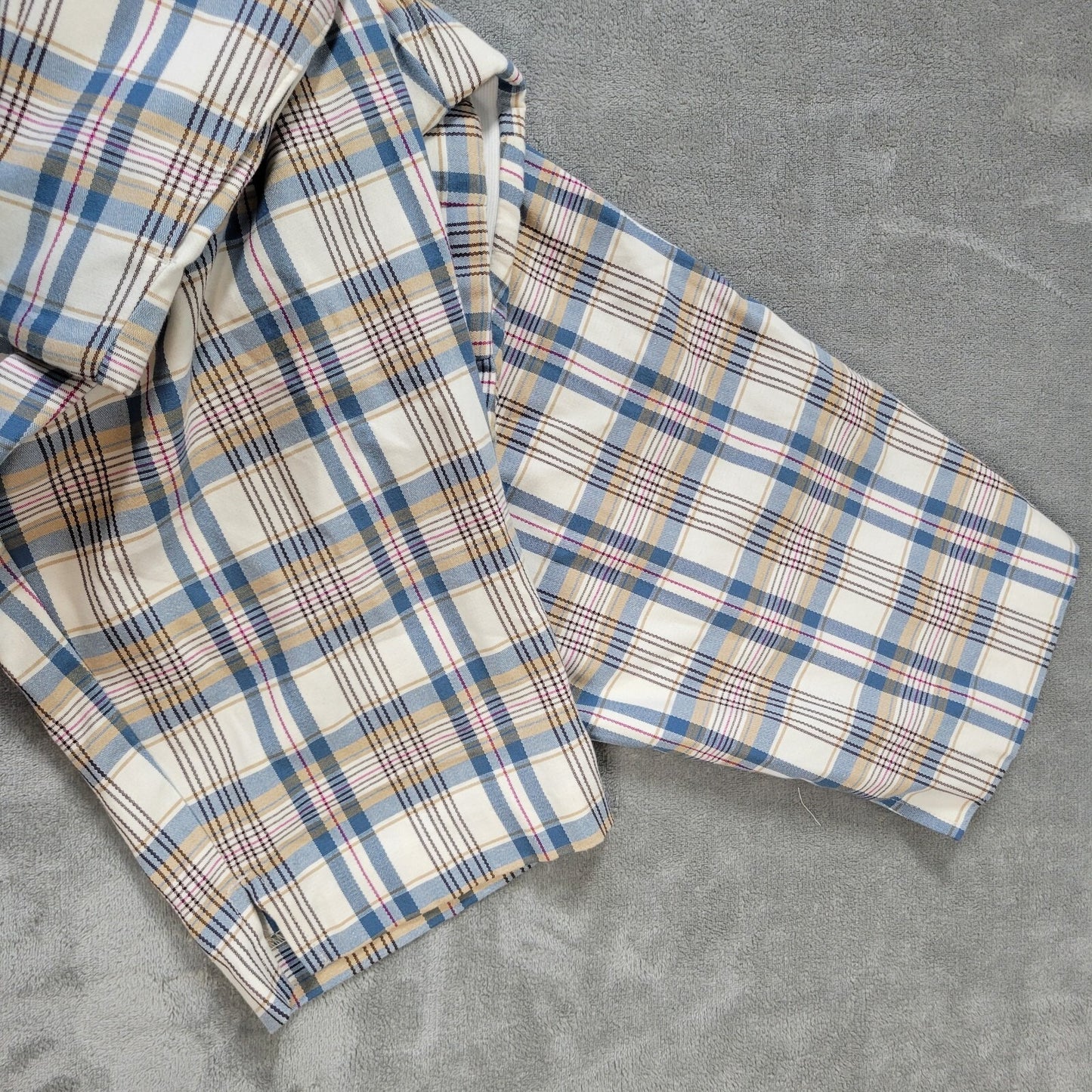 Ava Viv Women Pants 18W Plus Crop Chino Blue Plaid Zip Fly Casual Comfy Stretchy