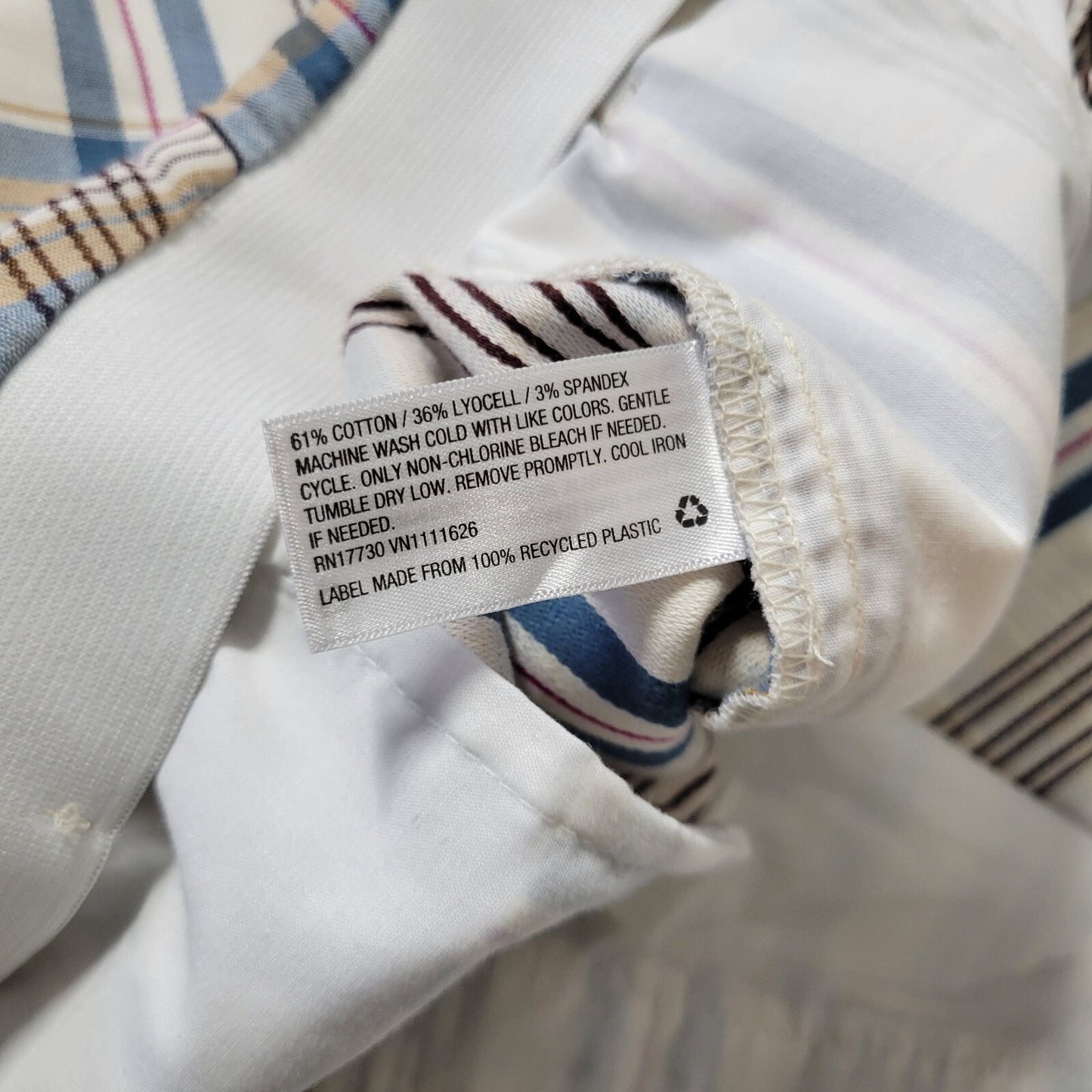 Ava Viv Women Pants 18W Plus Crop Chino Blue Plaid Zip Fly Casual Comfy Stretchy