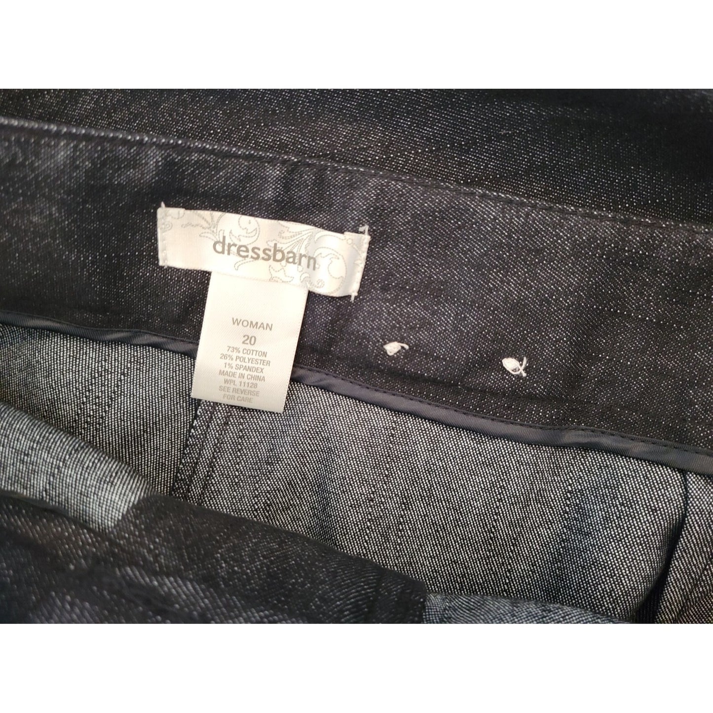 Dress Barn Womens Pants 20 Plus Boot Cut Black Cotton Blend Zip Fly Career