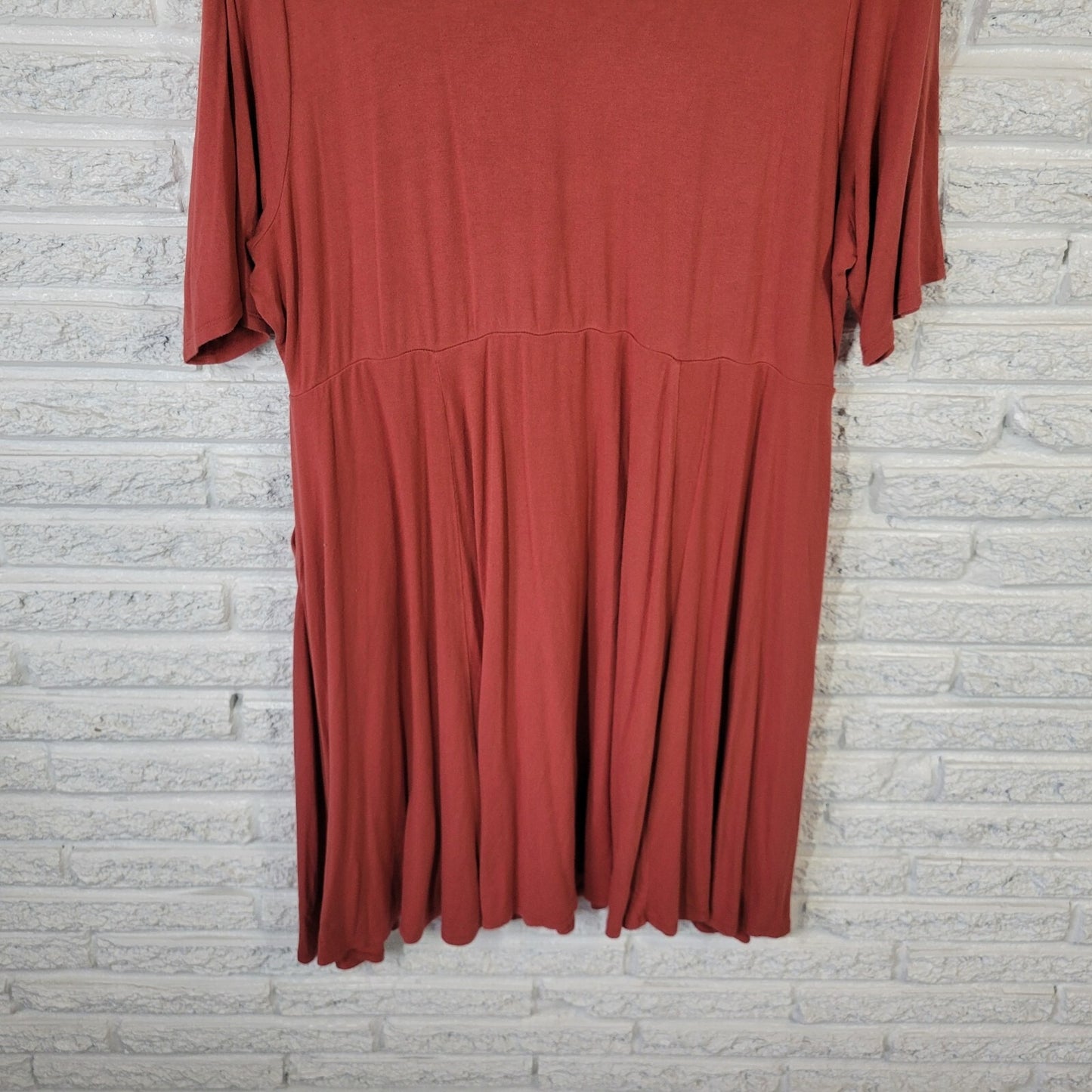 Torrid Super Soft Knits Women Dress 3 3X Plus Burnt Orange Pockets Elastic Waist