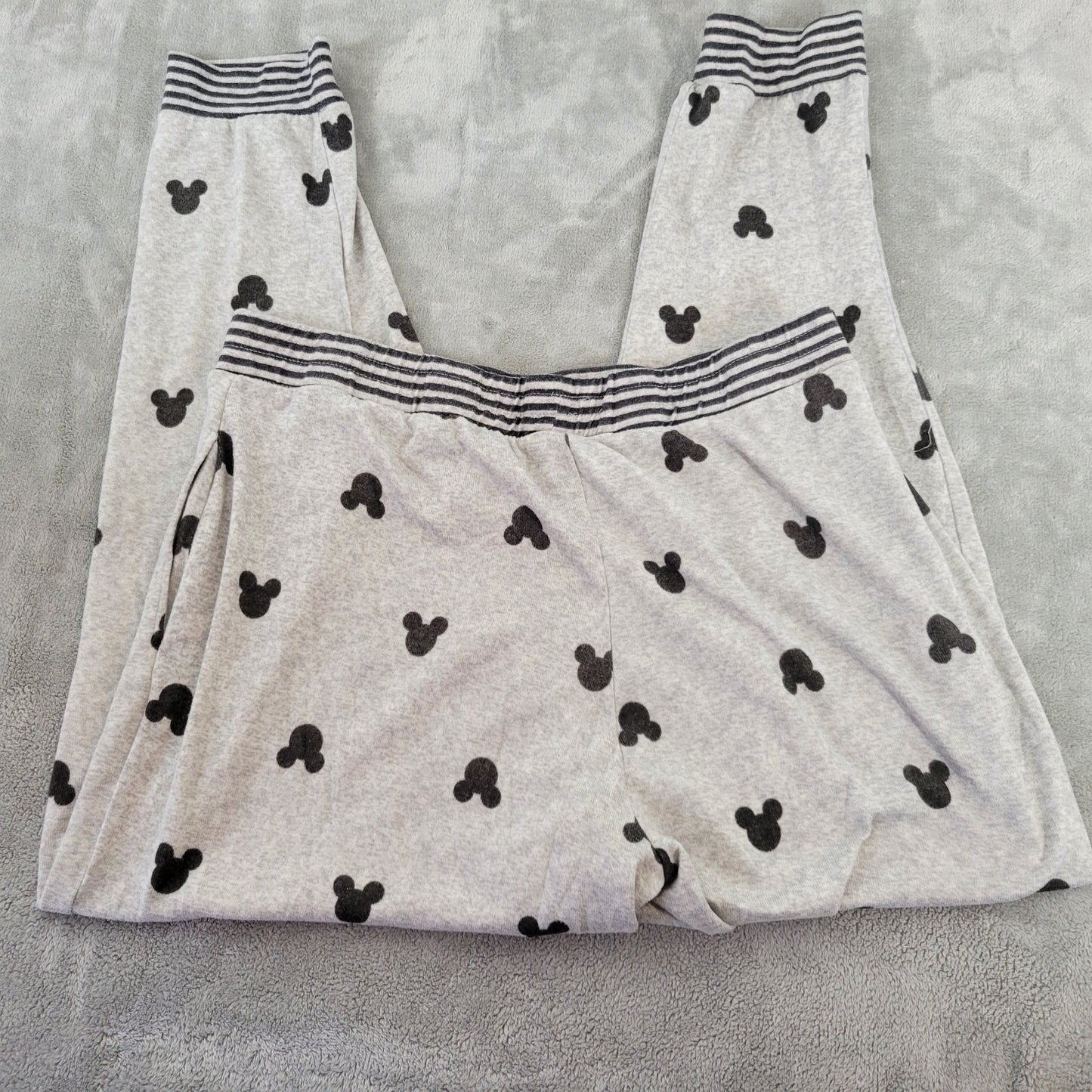 Disney Mickey Mouse Womens Pajama Pants XL Pull On Gray Poly Blend Loungewear