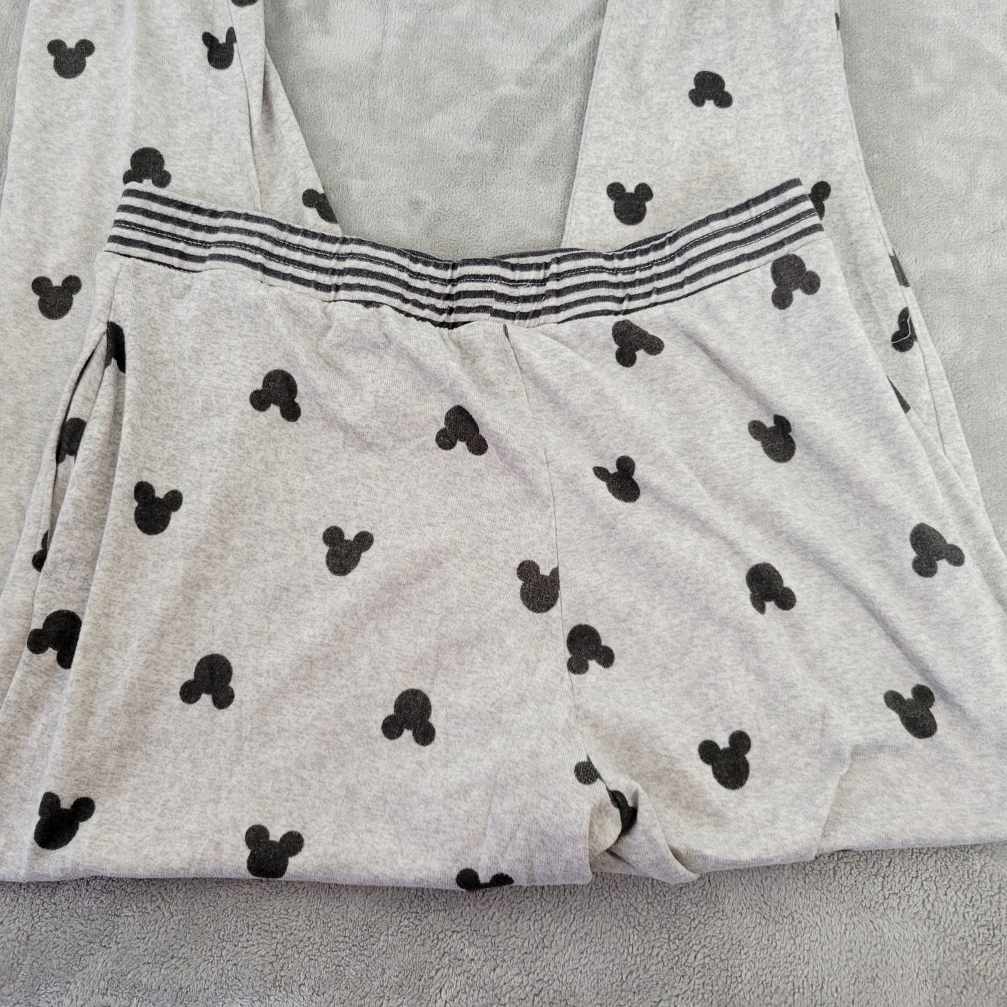 Disney Mickey Mouse Womens Pajama Pants XL Pull On Gray Poly Blend Loungewear