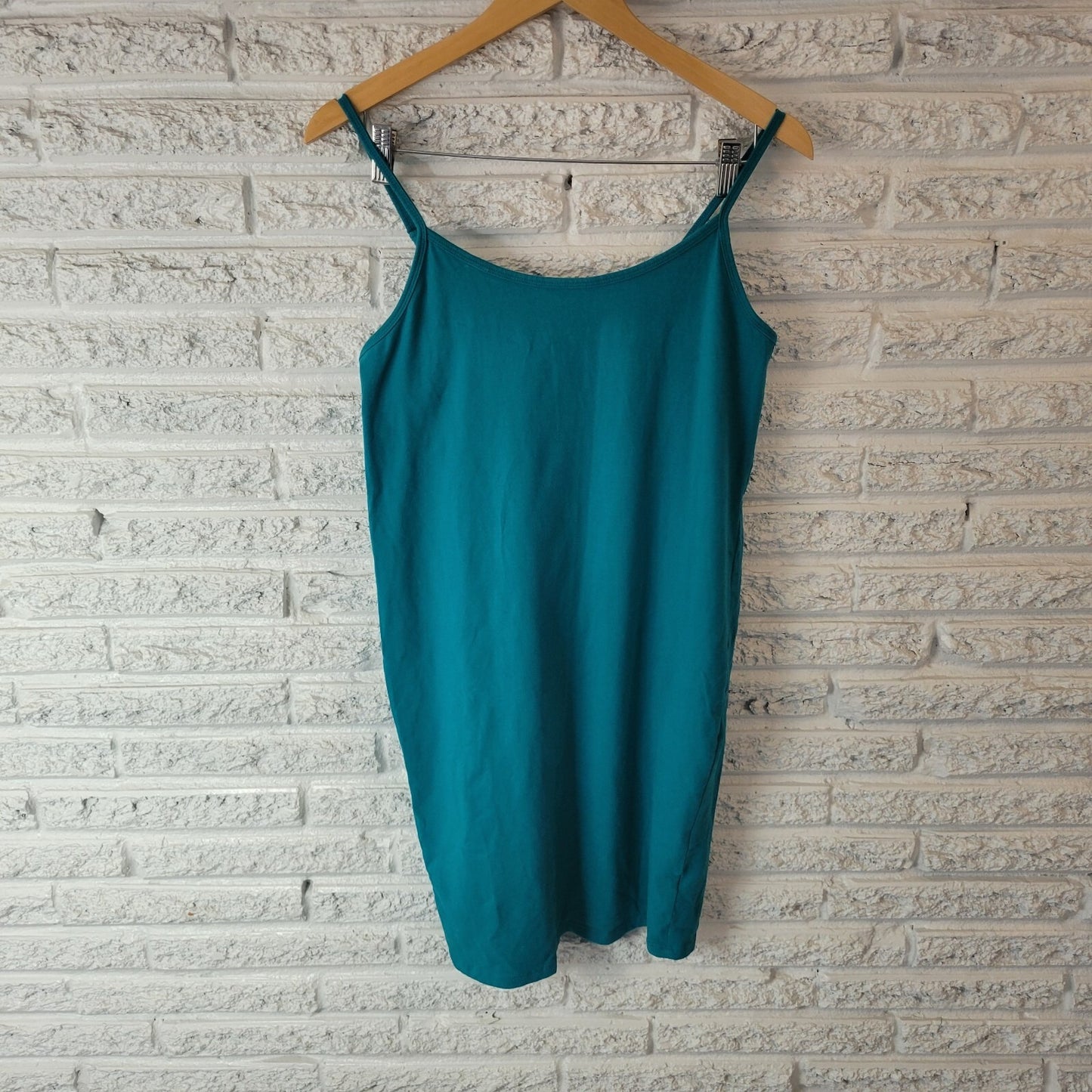 Torrid Womens Dress 1 1X Plus Slip Mini Blue Cotton Blend Adjustable Spaghetti