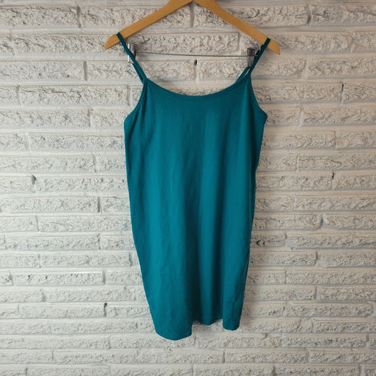 Torrid Womens Dress 1 1X Plus Slip Mini Blue Cotton Blend Adjustable Spaghetti