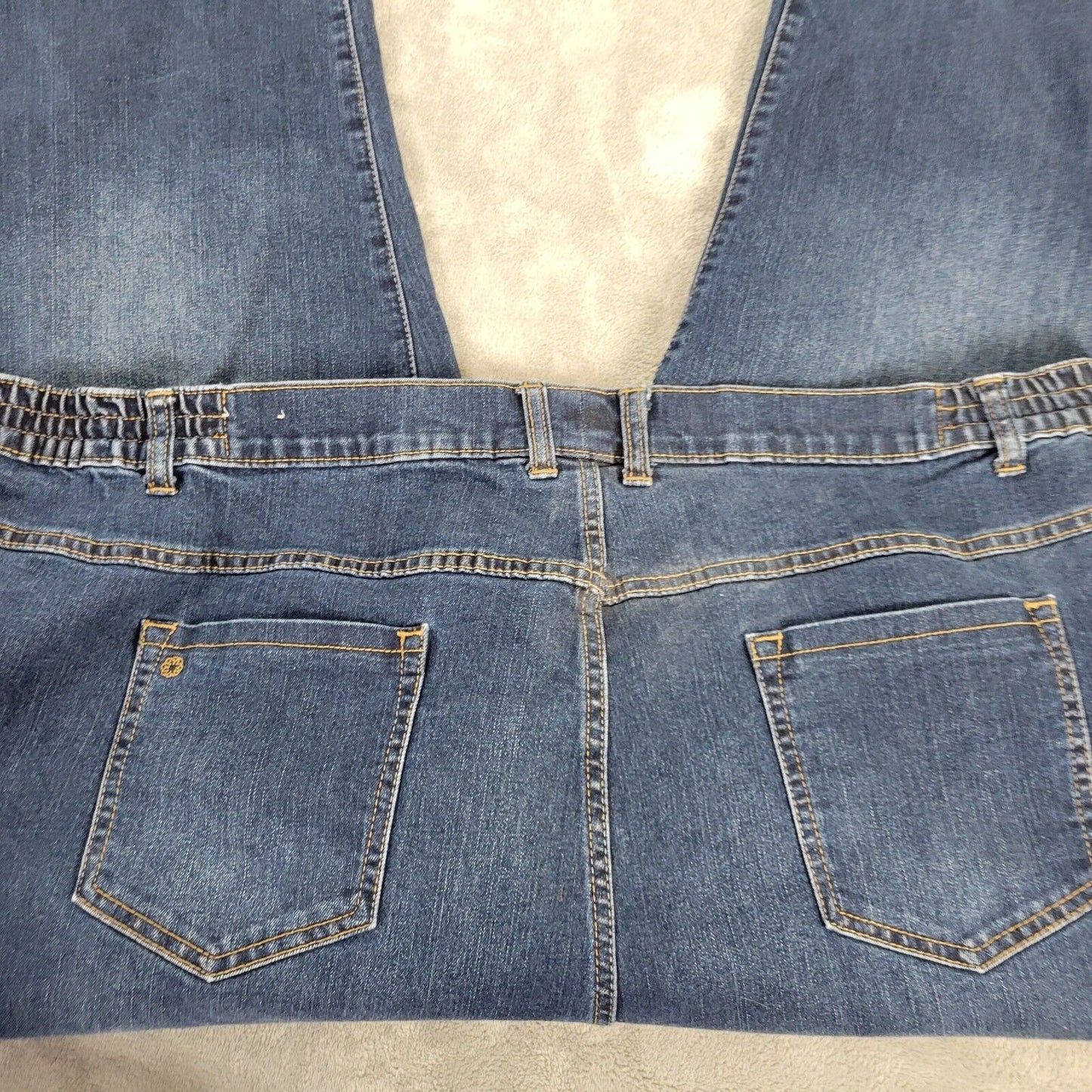 Catherines Right Fit Womens Jeans 32WP Straight Leg Dark Blue Denim Zip Fly