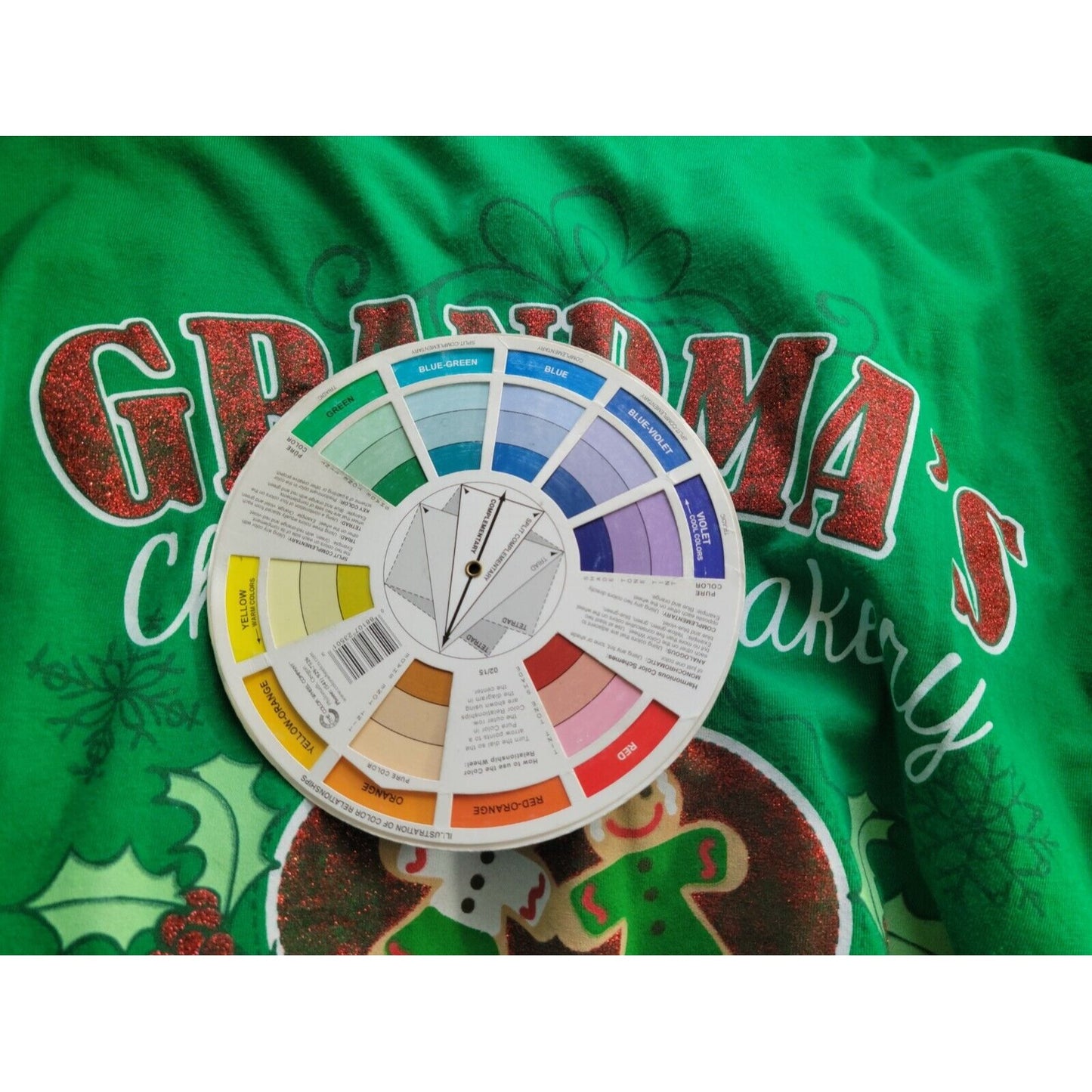 Christmas Womens Shirt 2XL Tee Grandmas Bakery Glitter Green Cotton Long Sleeve