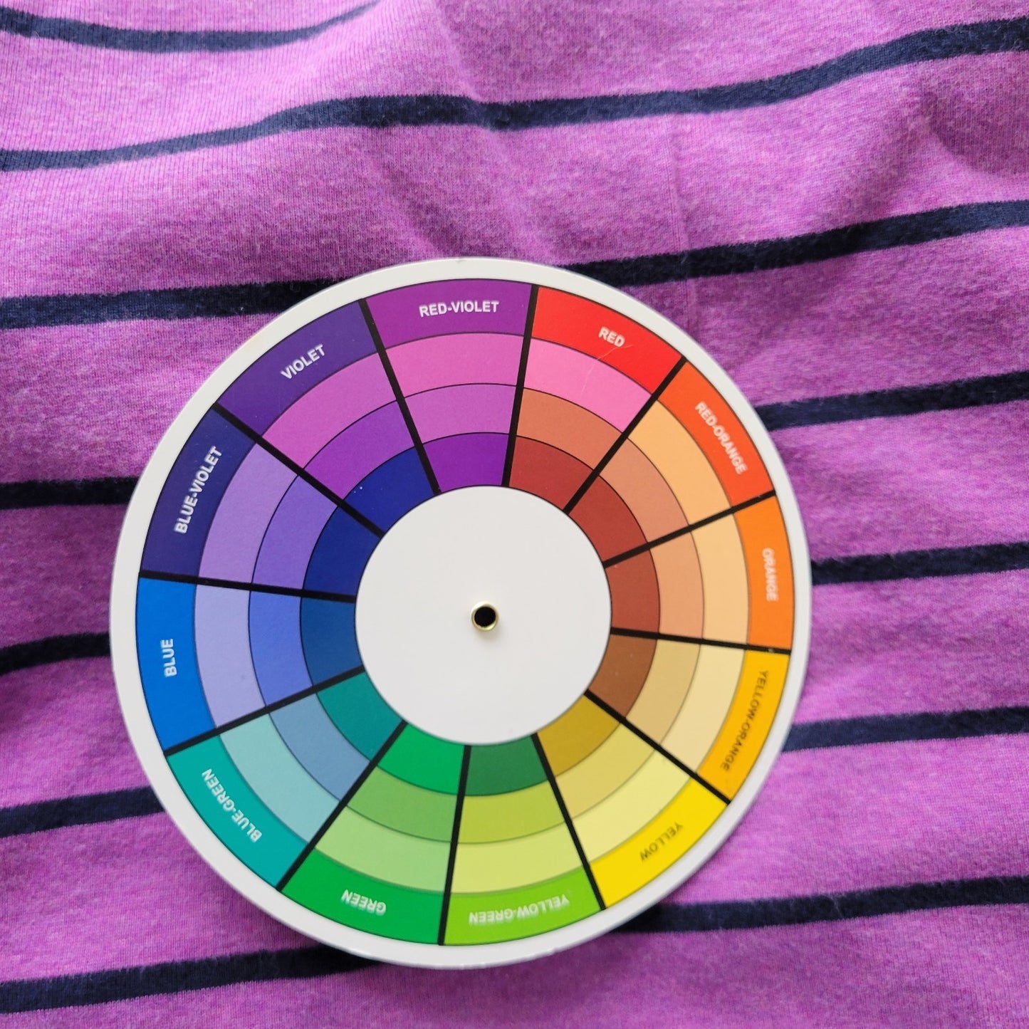 Croft Barrow Womens Top 1X Plus 3/4 Sleeve Zip Shoulders Purple Stripe Cotton