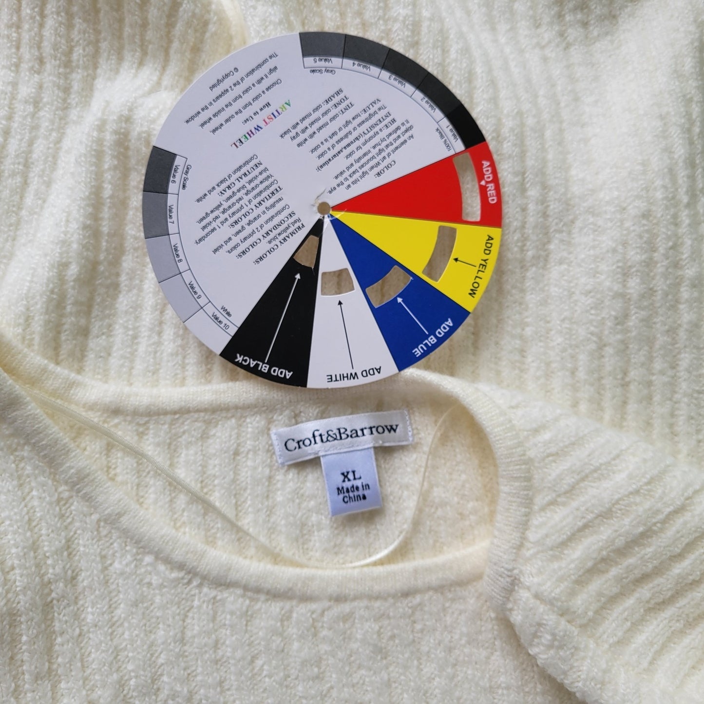 Croft Barrow Womens Sweater XL Long Sleeve Lightweight Pullover White Office