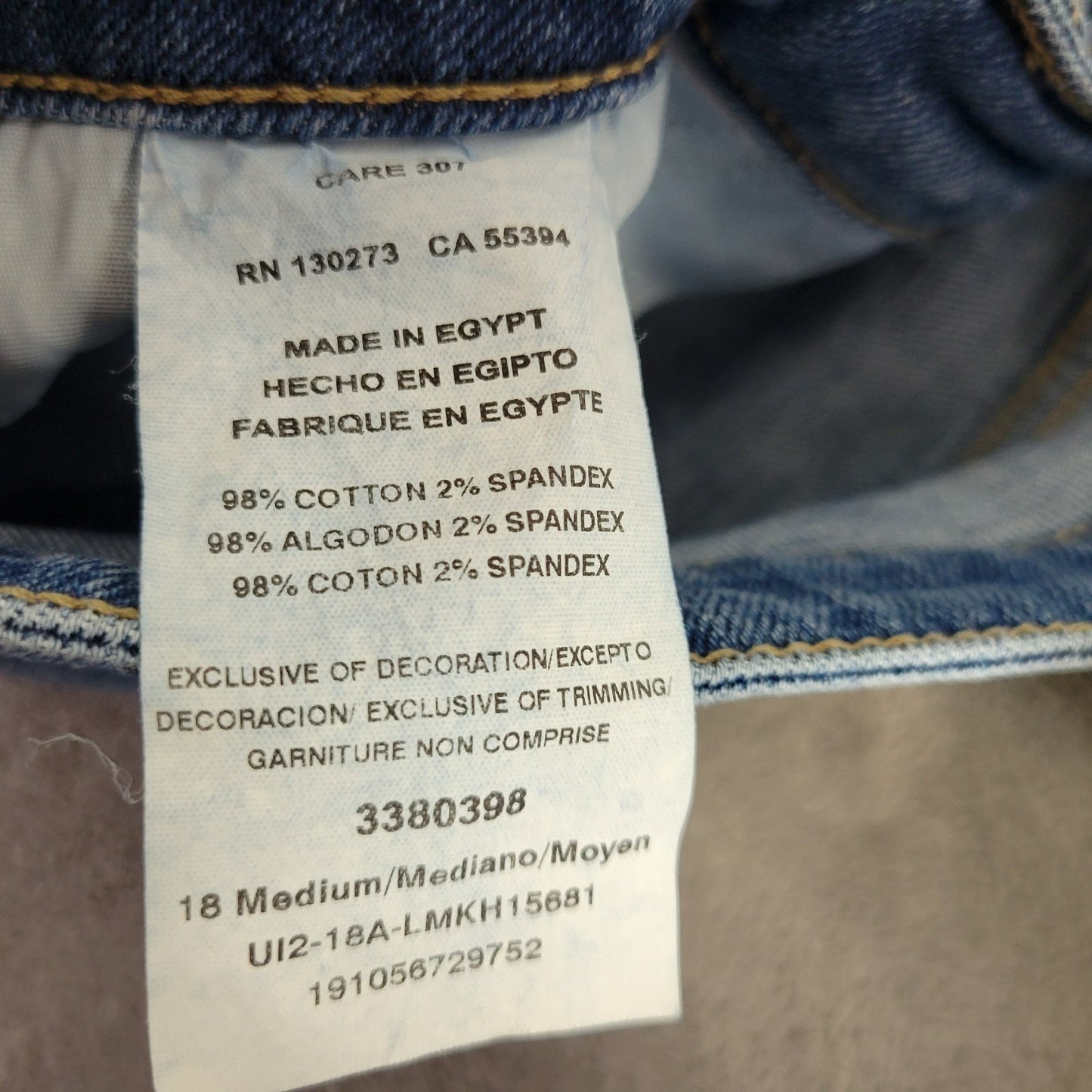 Lee Modern Series Women Jeans 18 Plus Capri Medium Blue Denim Mid Rise Embroider