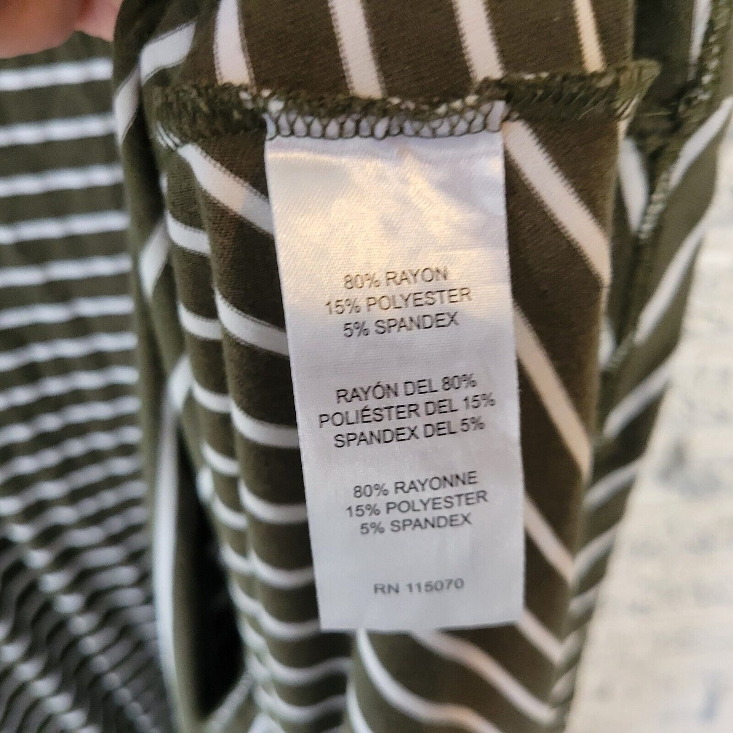 Nina Leonard Women Dress 2X Plus Sleeveless Shift Green White Stripe Lightweight