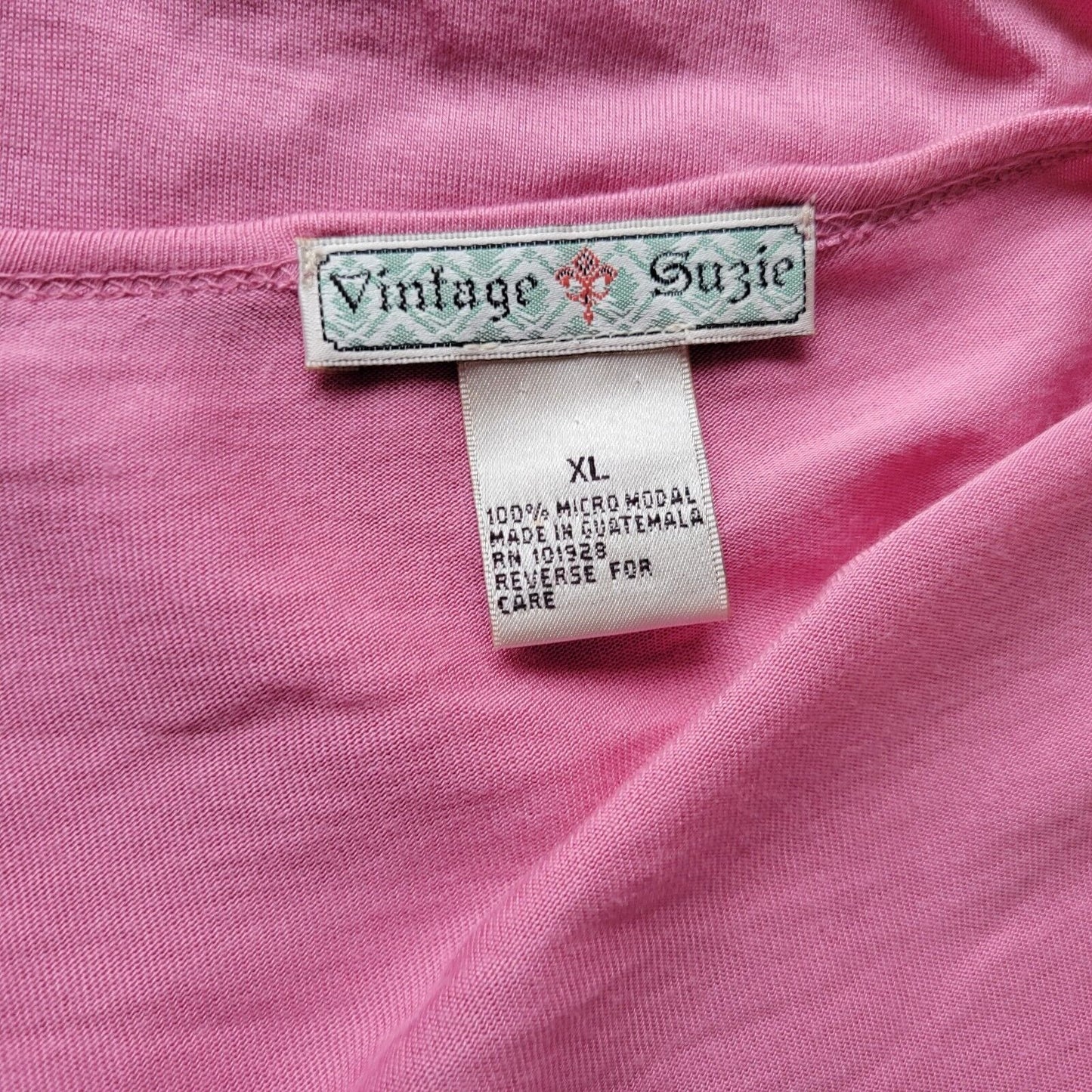 Vintage Suzie Womens Top Extra Large XL Pink Love Patient Kind Never Fails Studs