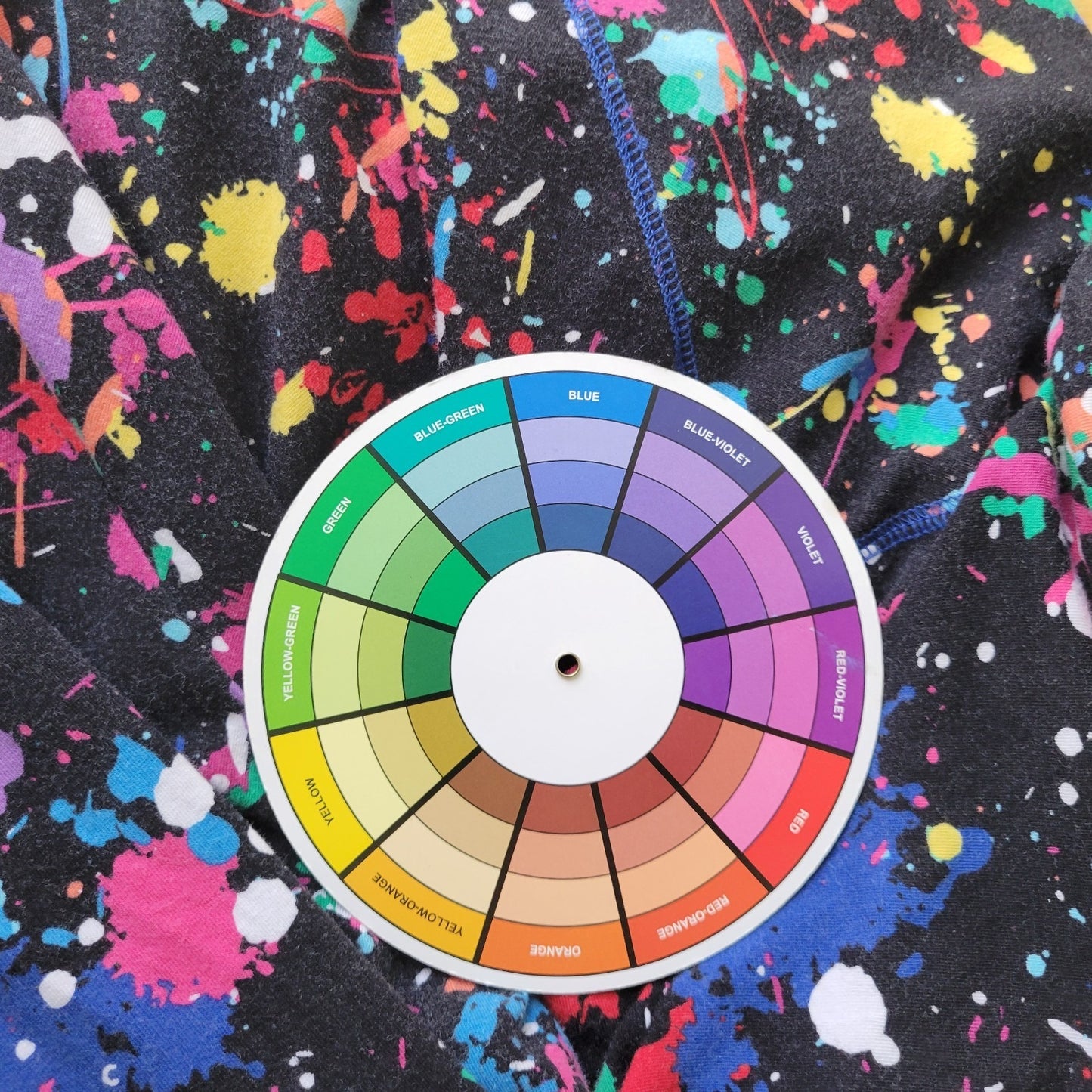 Westbound Womens Top 1X Plus 3/4 Sleeve Pink Paint Splatter Cotton Blend Casual