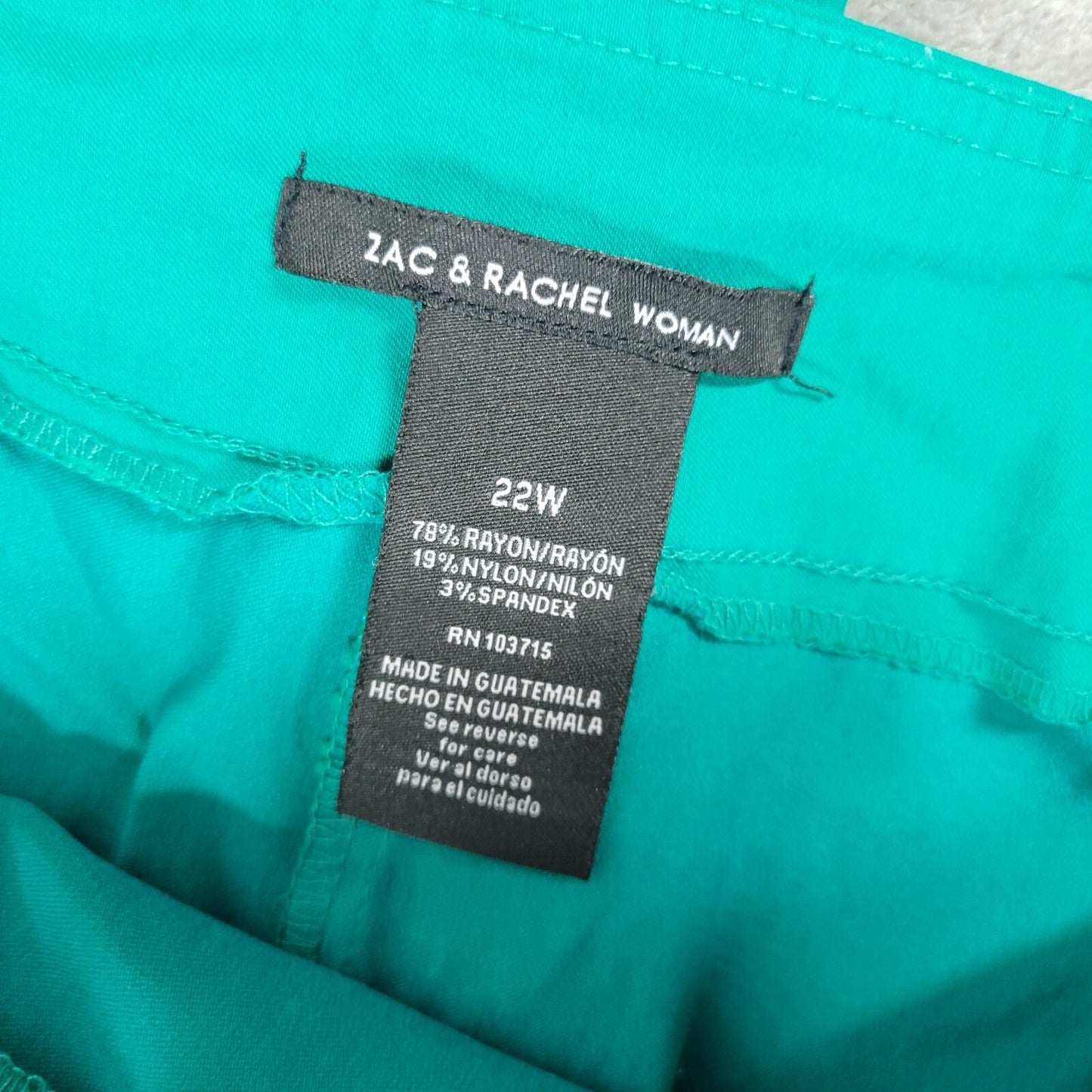 Zac Rachel Womens Pants 22W Capri Pull On Tank Super Stretchy Embellished Hem