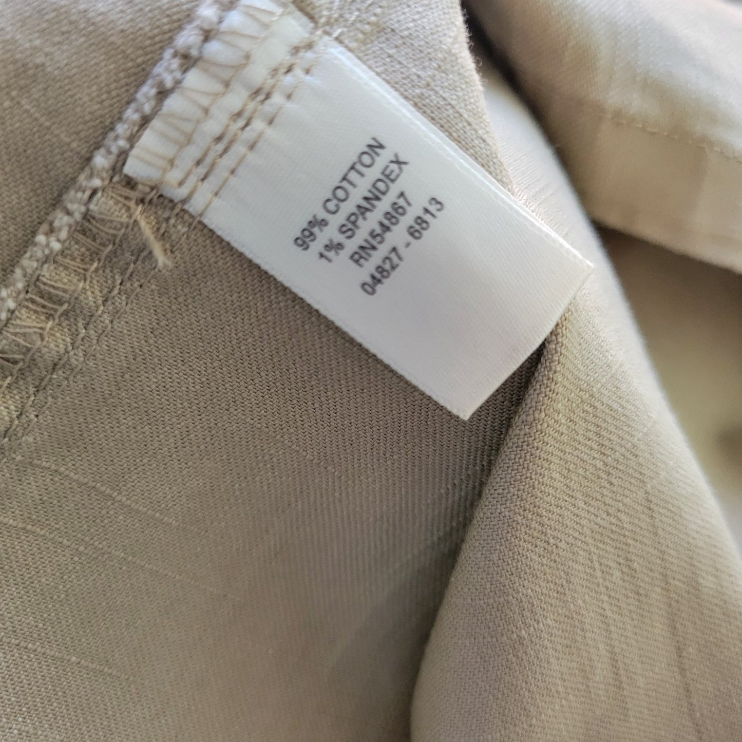 CJ Banks Womens Skirt 16W Plus ALine Beige Denim Blend Zip Slit Pockets Casual