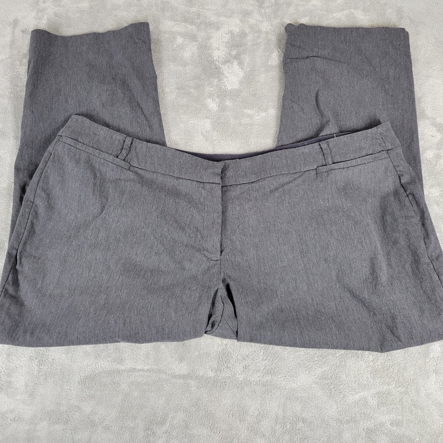 Lane Bryant Womens Pants 28S Petite Plus Allie Gray Zip Fly Comfy Office Pockets