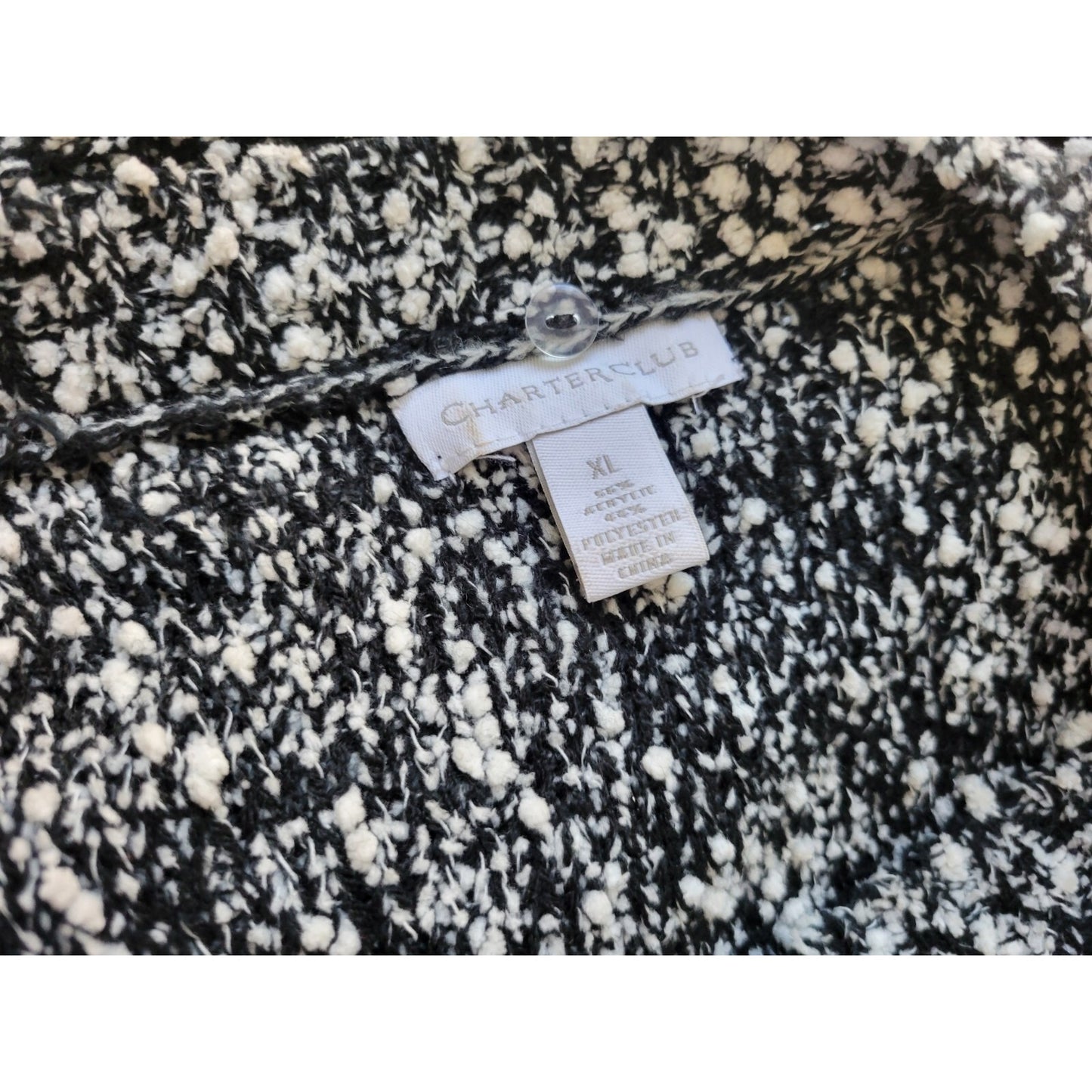 Charter Club Womens Sweater Extra Large XL  PulloverOversized Black Popcorn Knit