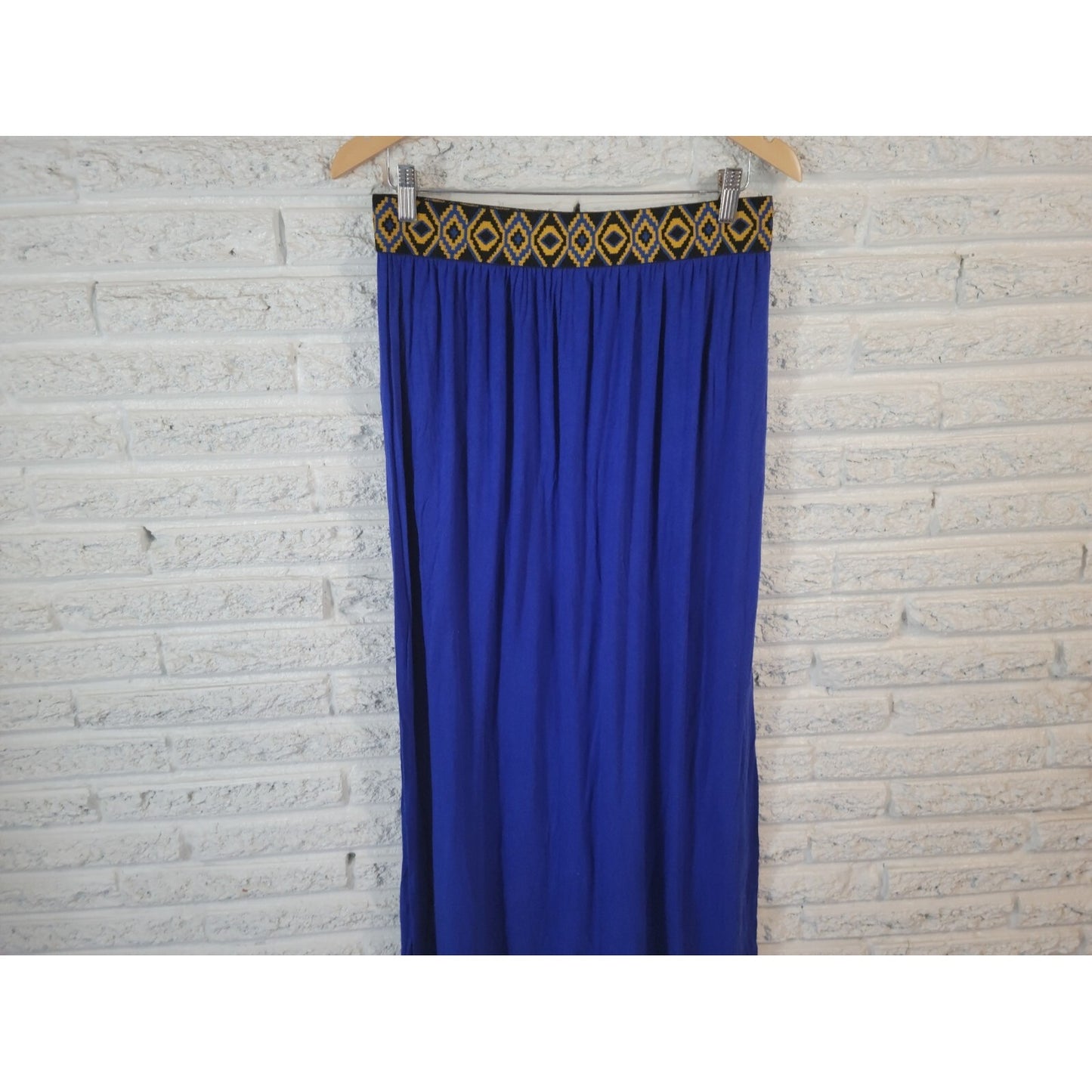 Rue 21 Womens Skirt Extra Large XL Maxi Pencil Blue Elastic Waist Pull On Career