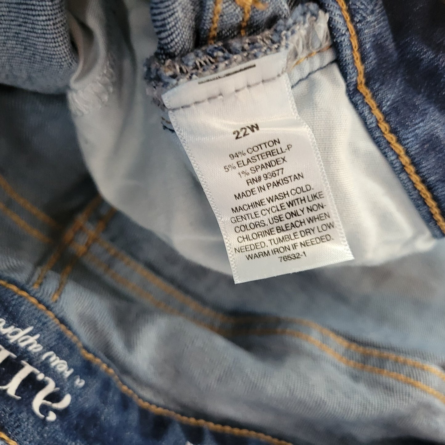 Ana Womens Jeans 22W Plus Curvy Skinny Medium Blue Denim Frayed Hems Zip Fly