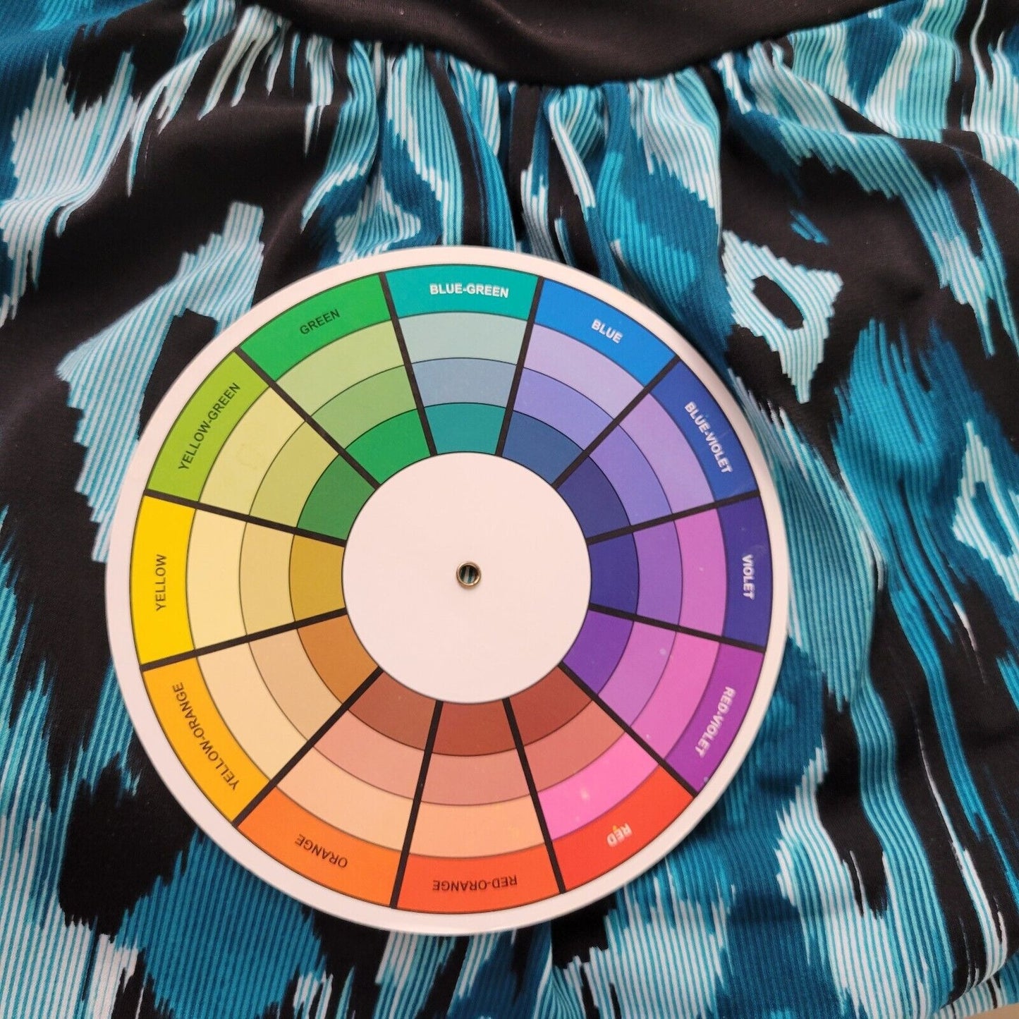 Judith Womens Top 2X Plus Short Sleeve Blue Black Diamonds Poly Blend Office