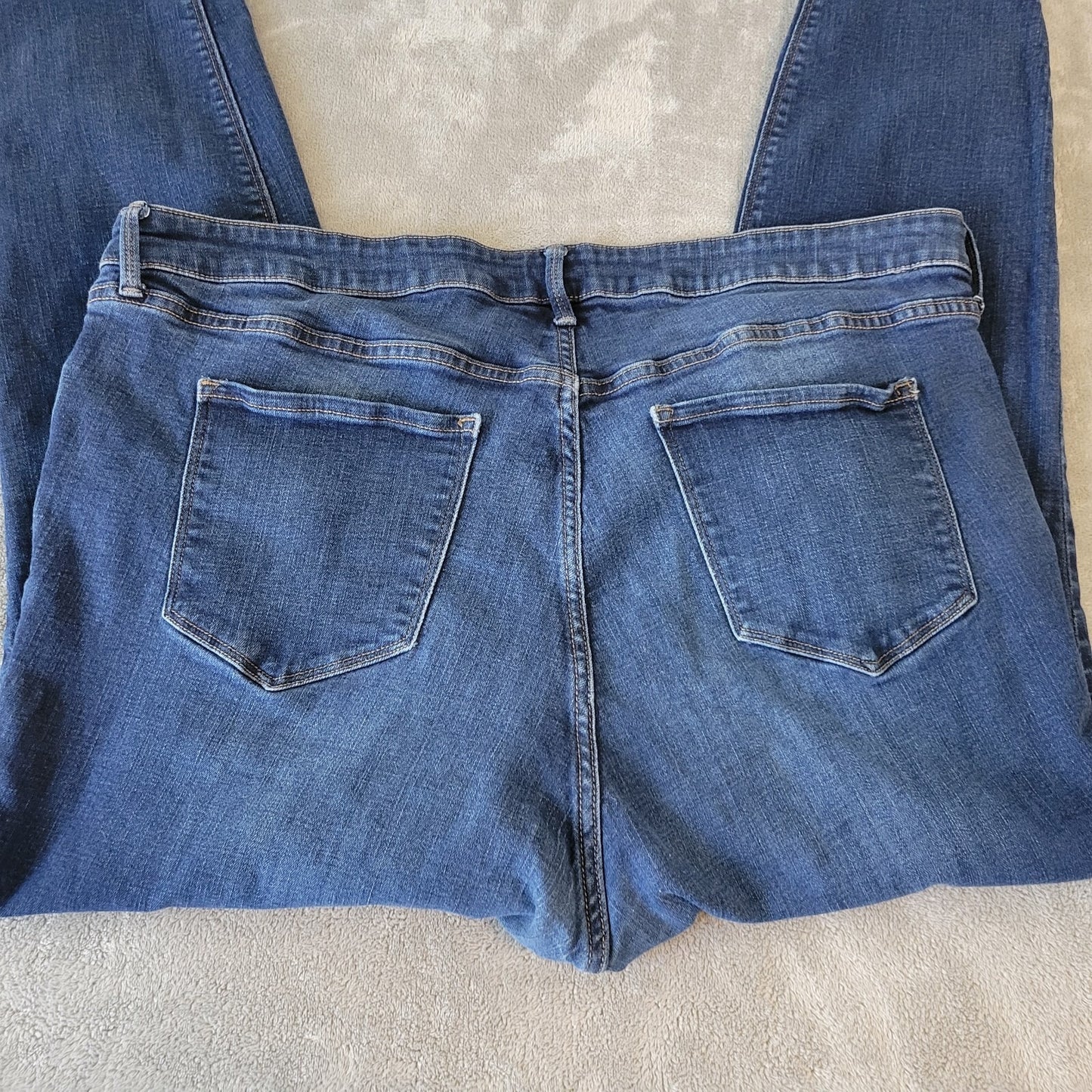 Old Navy Rockstar Womens Jeans 24 Plus Super Skinny Cropped Zip Dark Blue Denim