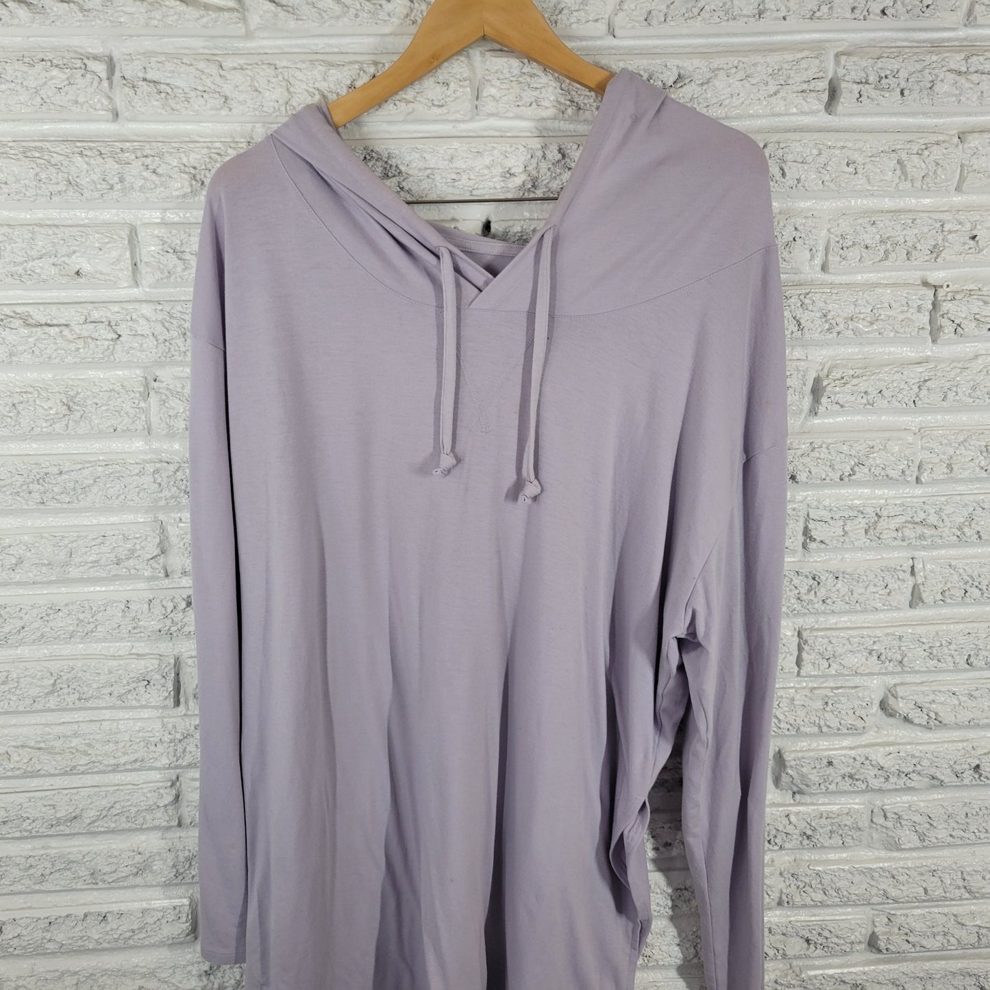 New York Co Soho Street Womens Top XXL Plus Hoodie Lavender Swim Coverup Casual