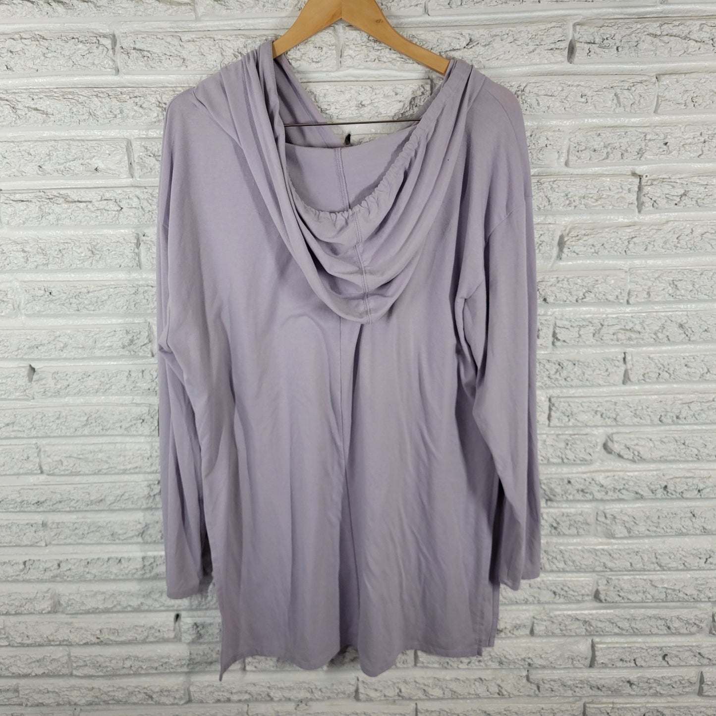 New York Co Soho Street Womens Top XXL Plus Hoodie Lavender Swim Coverup Casual