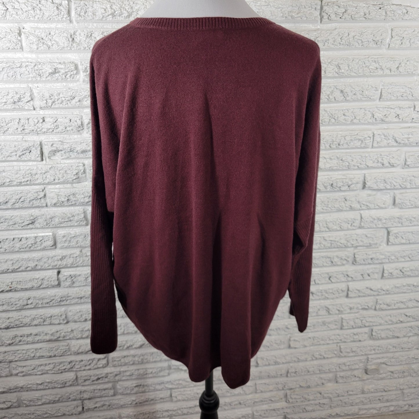 Denim Co Womens Sweater XLP Long Dolman Sleeve Purple Soft Acrylic Pockets Comfy