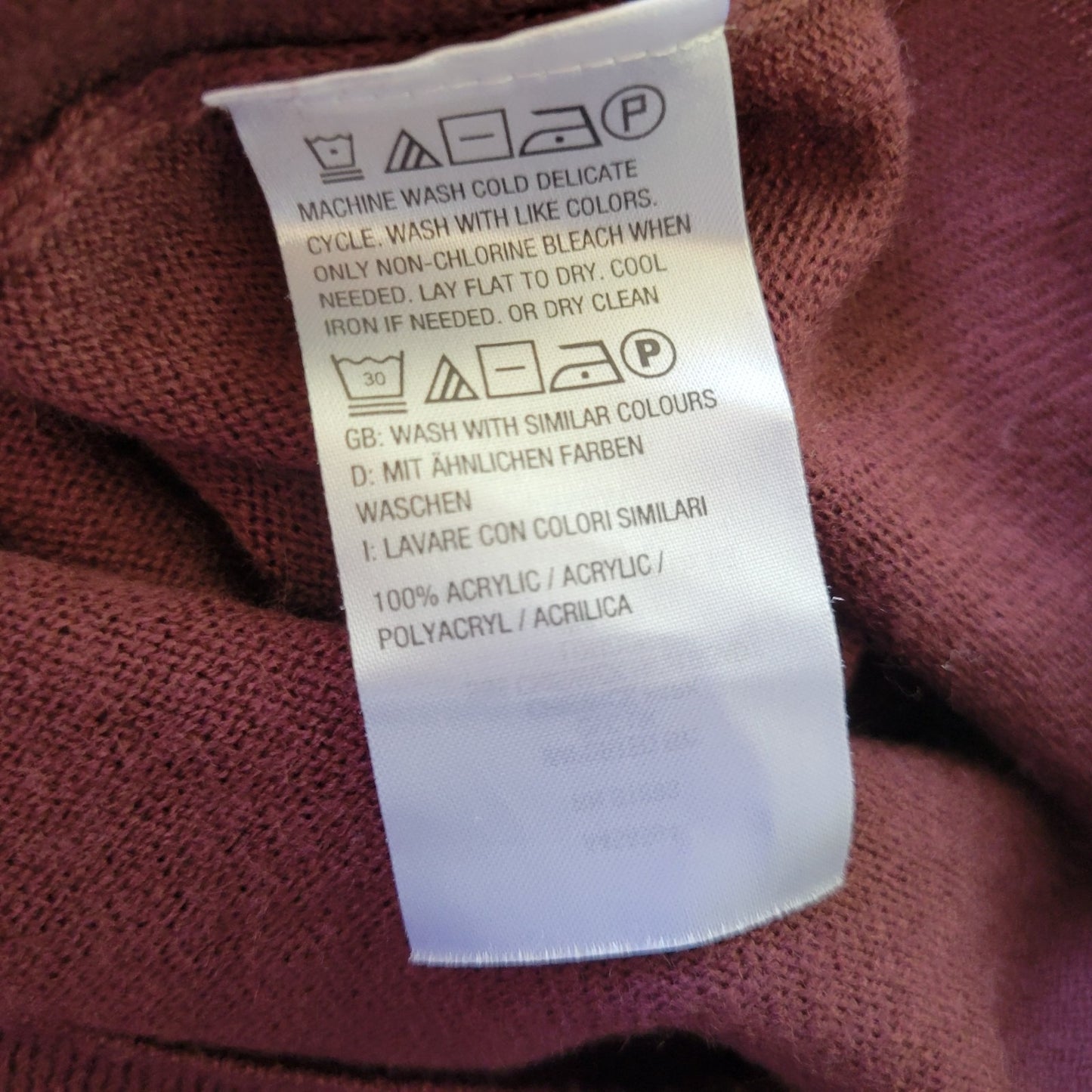 Denim Co Womens Sweater XLP Long Dolman Sleeve Purple Soft Acrylic Pockets Comfy